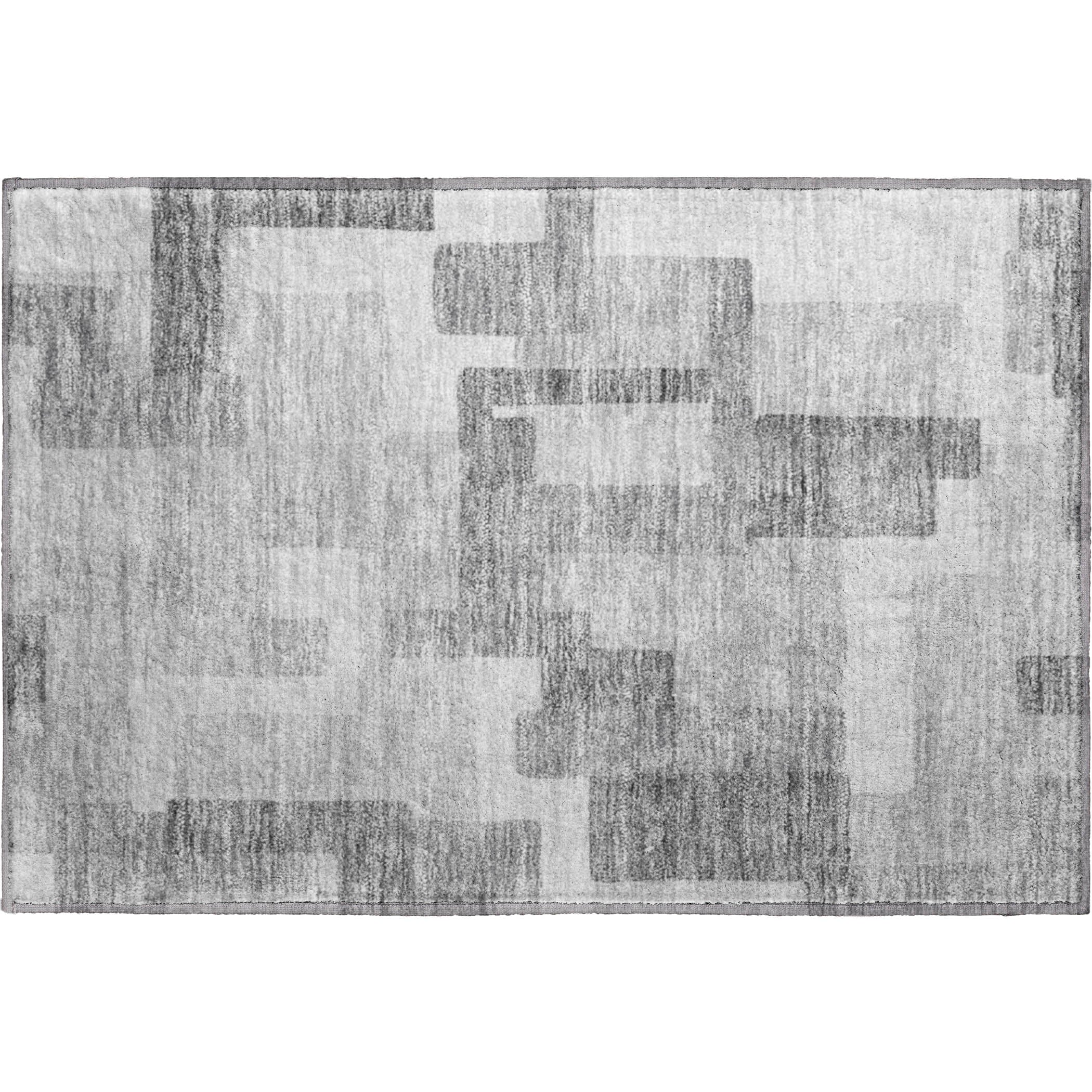 Marrakech Machine Washable Transitional Silver Gray Rug 1'8" x 2'6" #shape_Rectangle