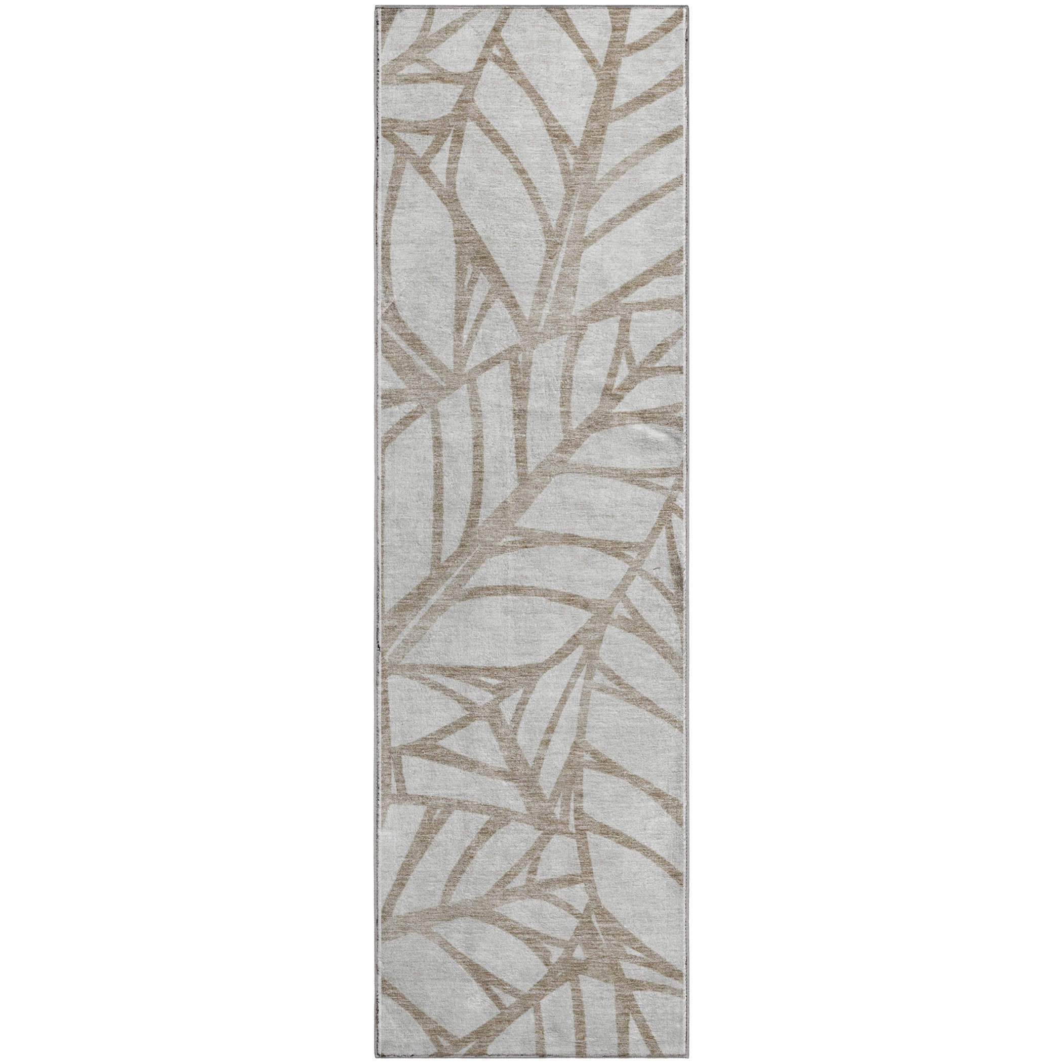 Ghent Machine Washable Transitional Beige Brown Rug 2'3" x 7'6" #shape_Runner