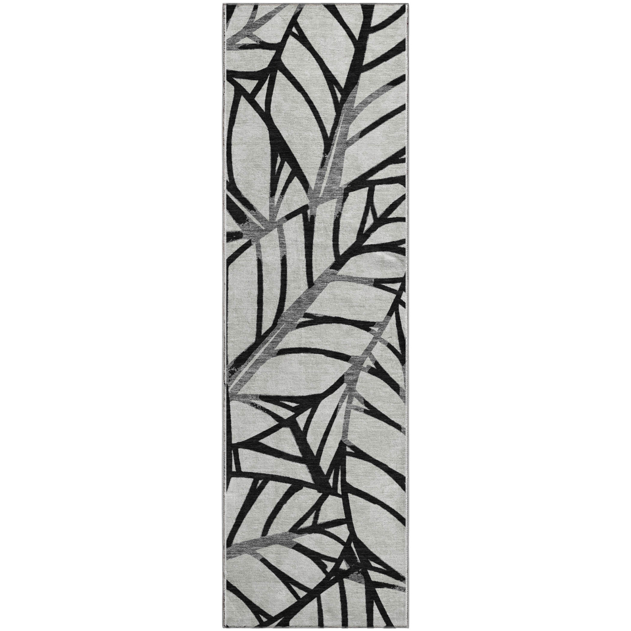 Ghent Machine Washable Transitional Black Rug 2'3" x 7'6" #shape_Runner