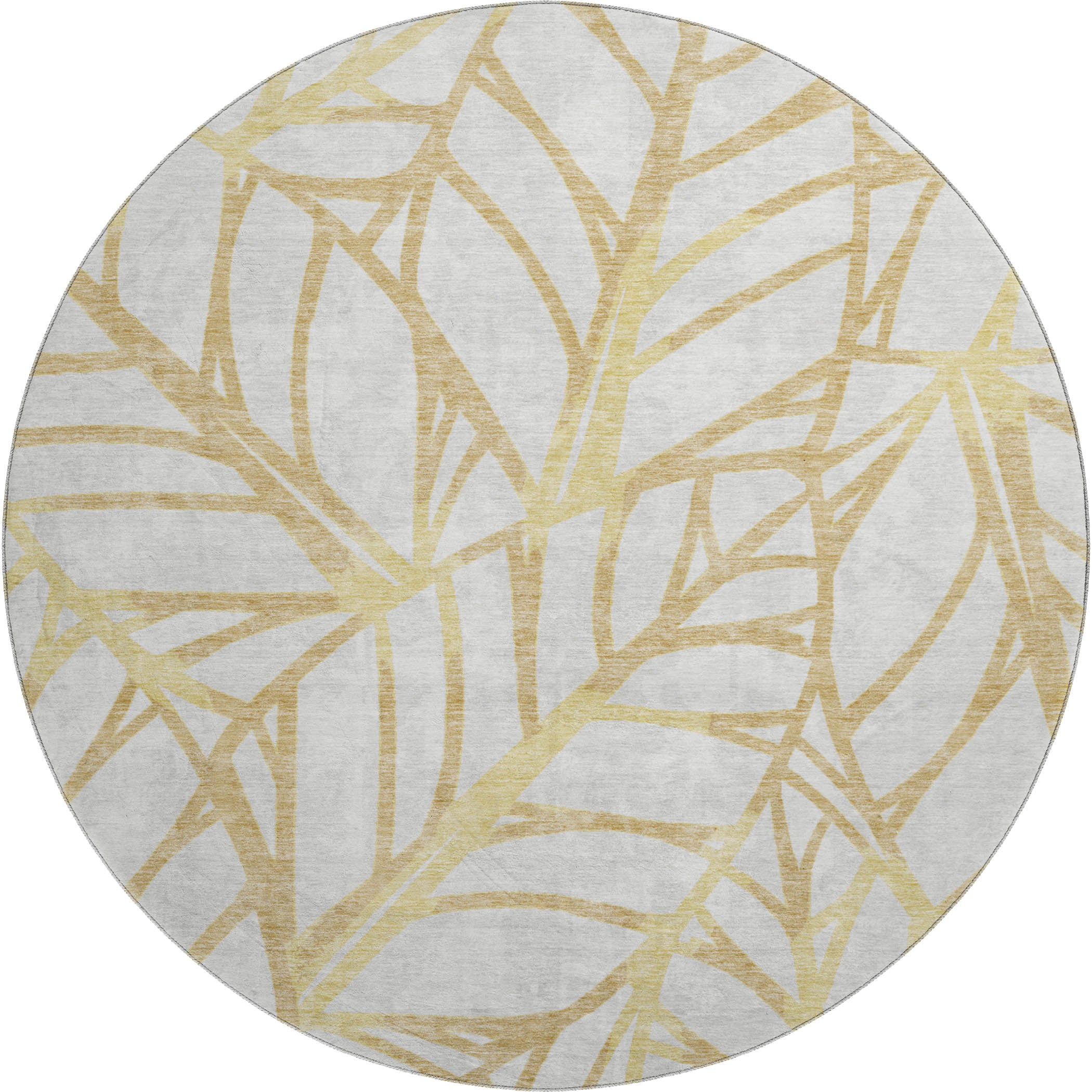 Ghent Machine Washable Transitional Gold Rug 8' x 8' #shape_Round