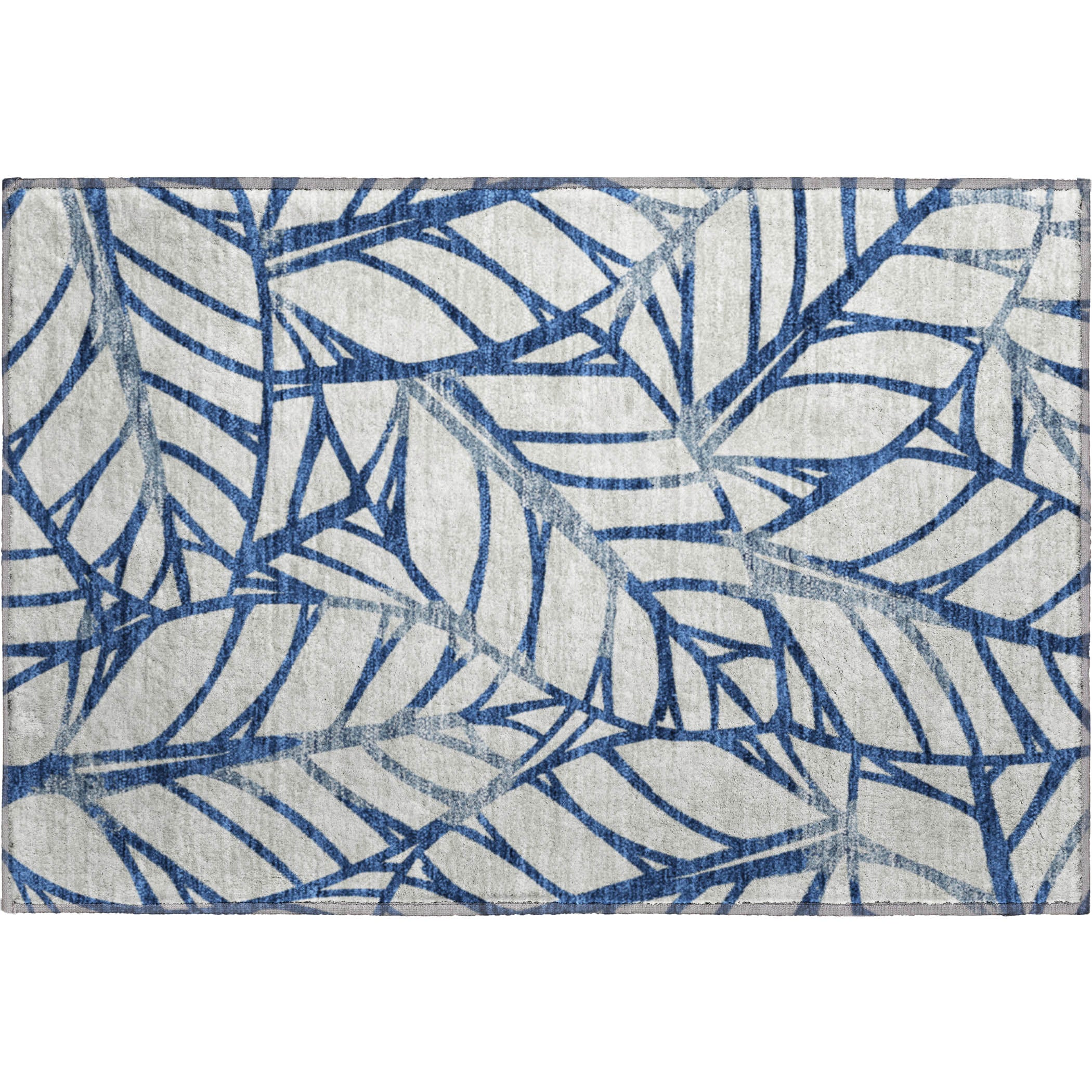 Ghent Machine Washable Transitional Navy Blue Rug 1'8" x 2'6" #shape_Rectangle