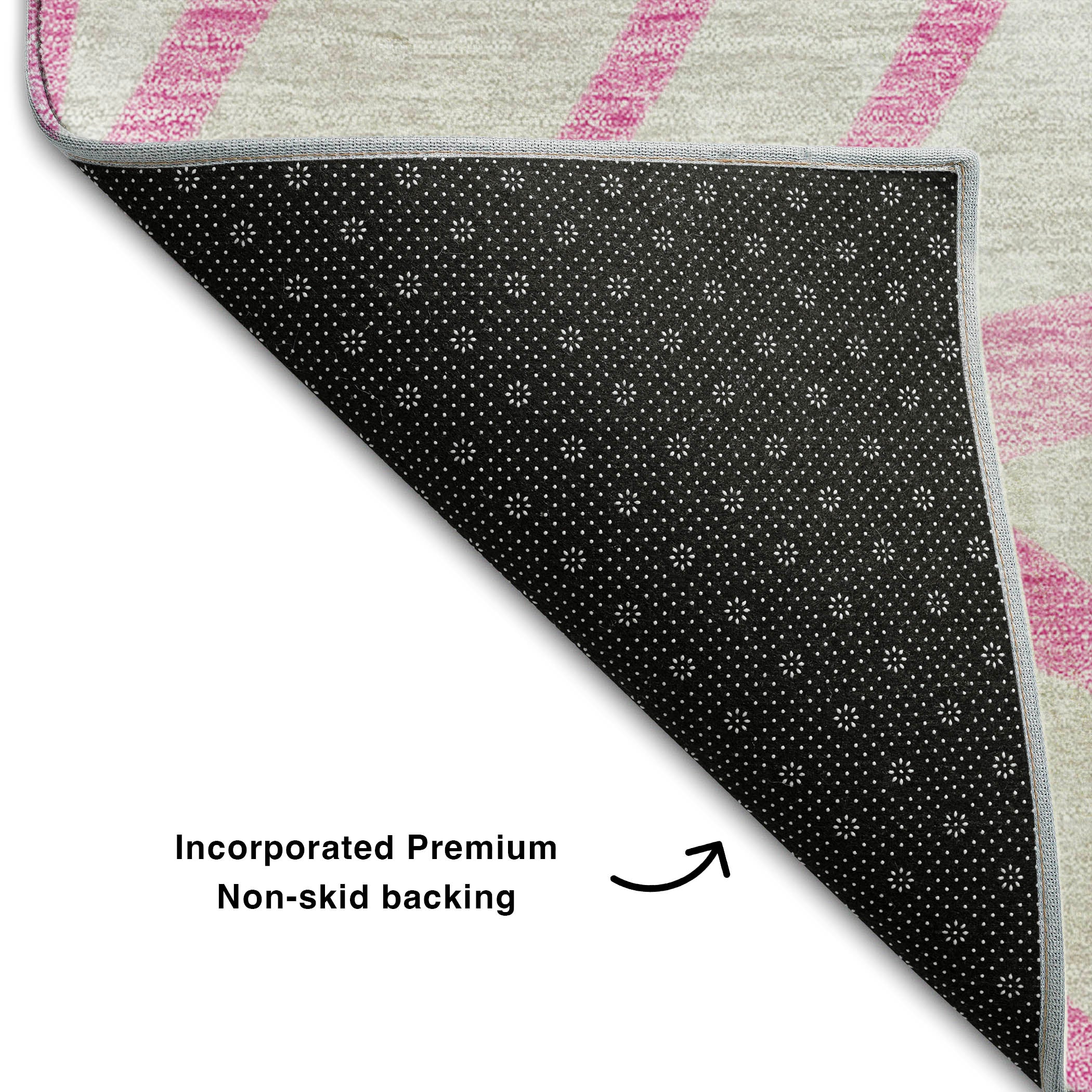 Ghent Machine Washable Transitional Pink Rug 1'8" x 2'6" #shape_Rectangle