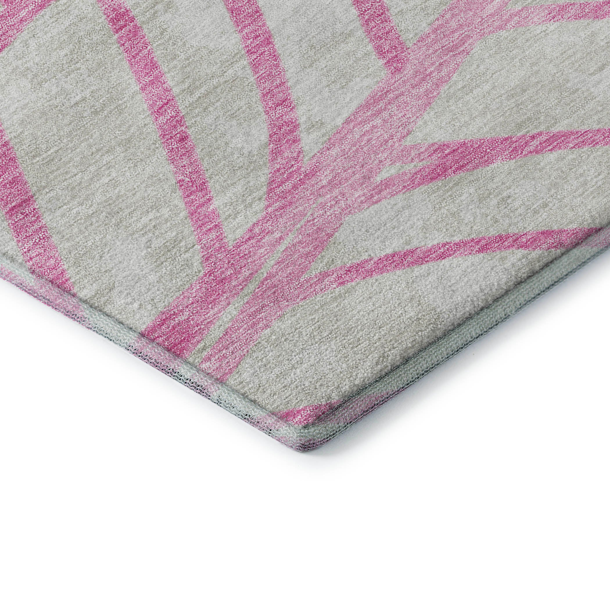 Ghent Machine Washable Transitional Pink Rug 1'8" x 2'6" #shape_Rectangle