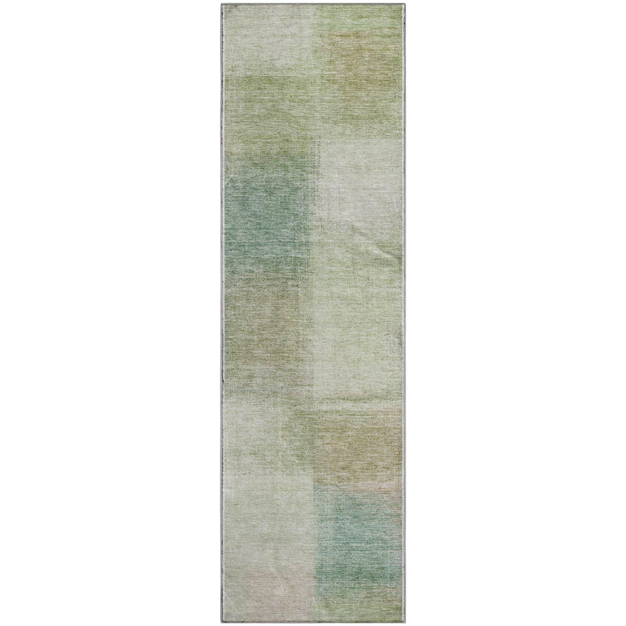 Lisbon Machine Washable Transitional Aloe Green Rug 2'3" x 7'6" #shape_Runner