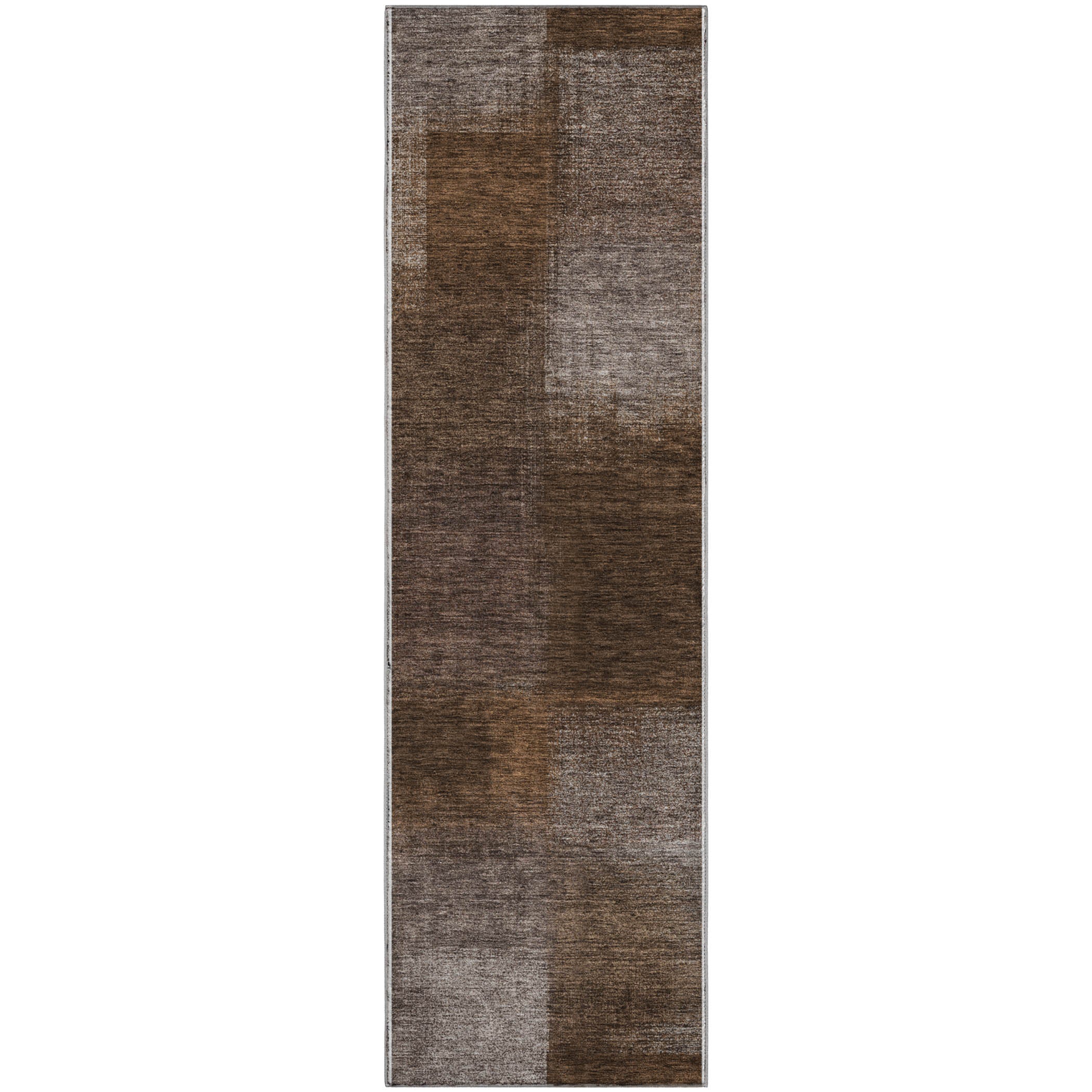 Lisbon Machine Washable Transitional Chocolate Brown Rug 2'3" x 7'6" #shape_Runner
