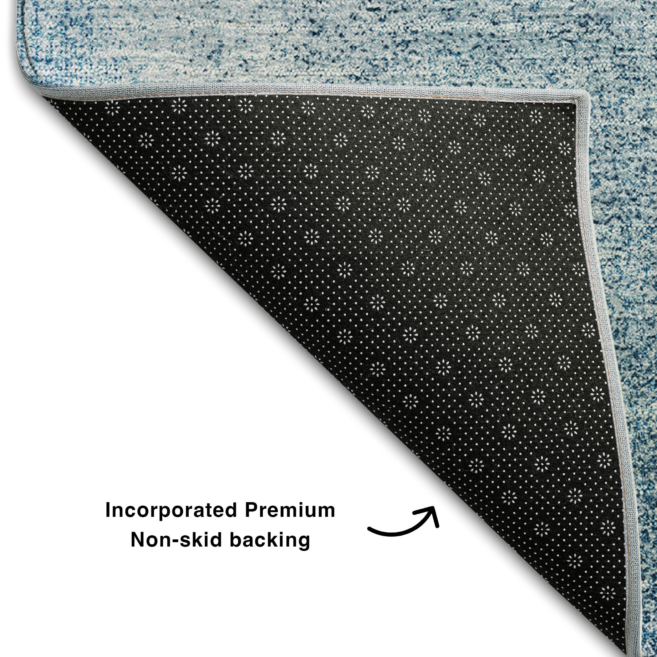 Lisbon Machine Washable Transitional Denim Blue Rug 1'8" x 2'6" #shape_Rectangle