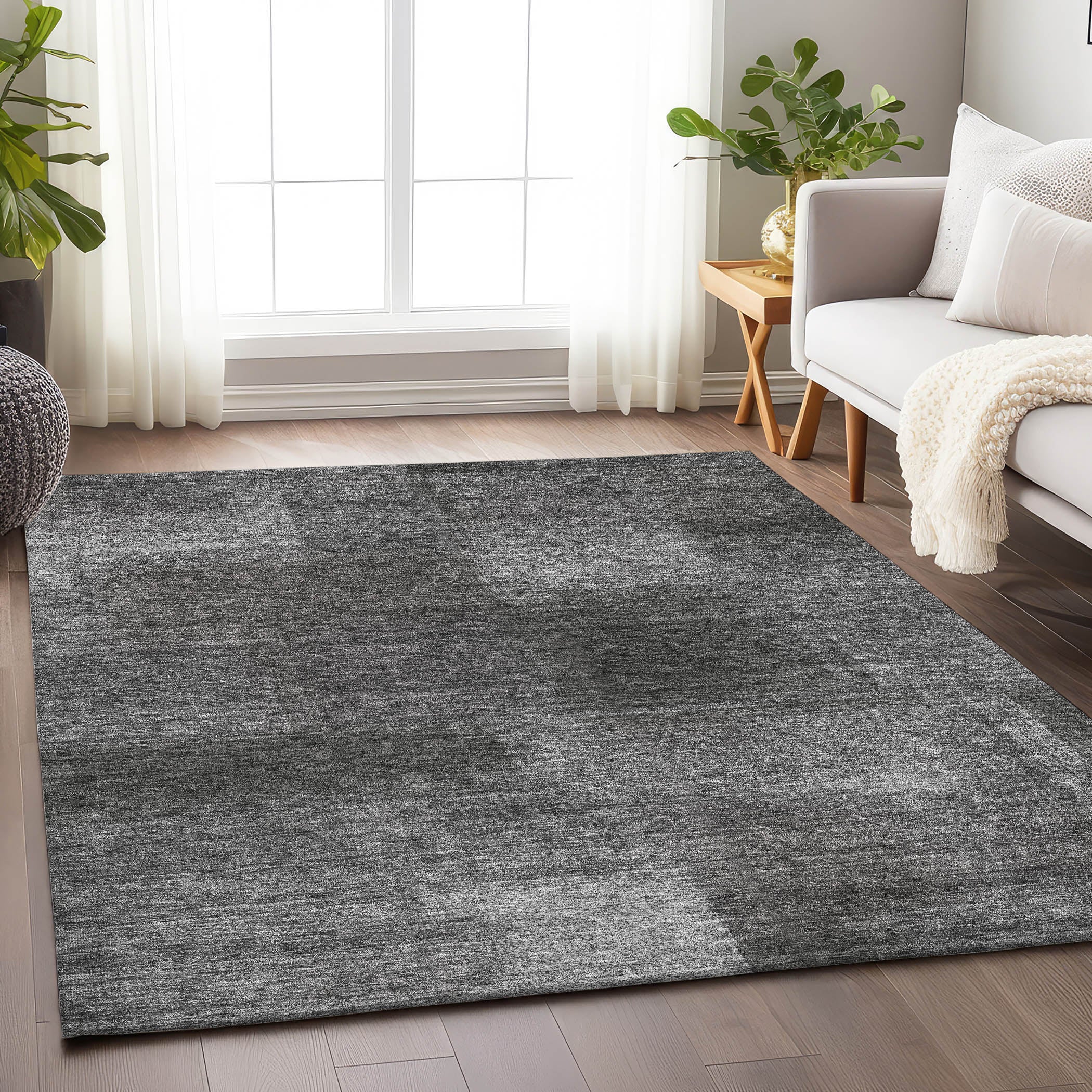 Lisbon Machine Washable Transitional Gray Rug 2'6" x 3'10" #shape_Rectangle