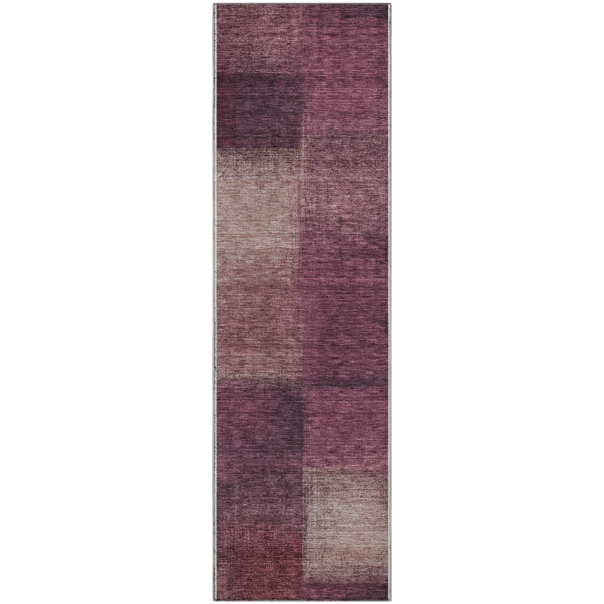 Lisbon Machine Washable Transitional Plum Purple Rug 2'3" x 7'6" #shape_Runner