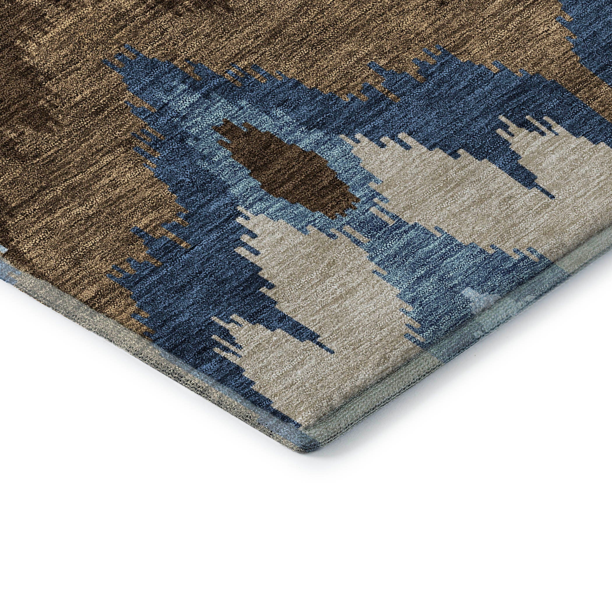 Havana Machine Washable Transitional Blue Rug 1'8" x 2'6" #shape_Rectangle