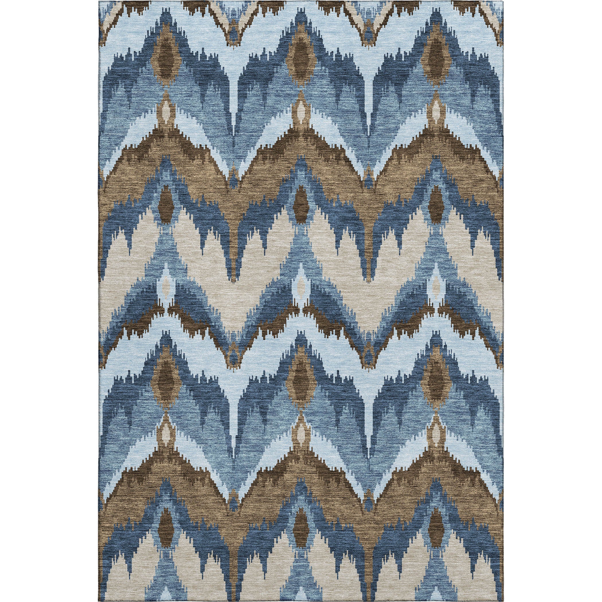 Havana Machine Washable Transitional Blue Rug 2'6" x 3'10" #shape_Rectangle