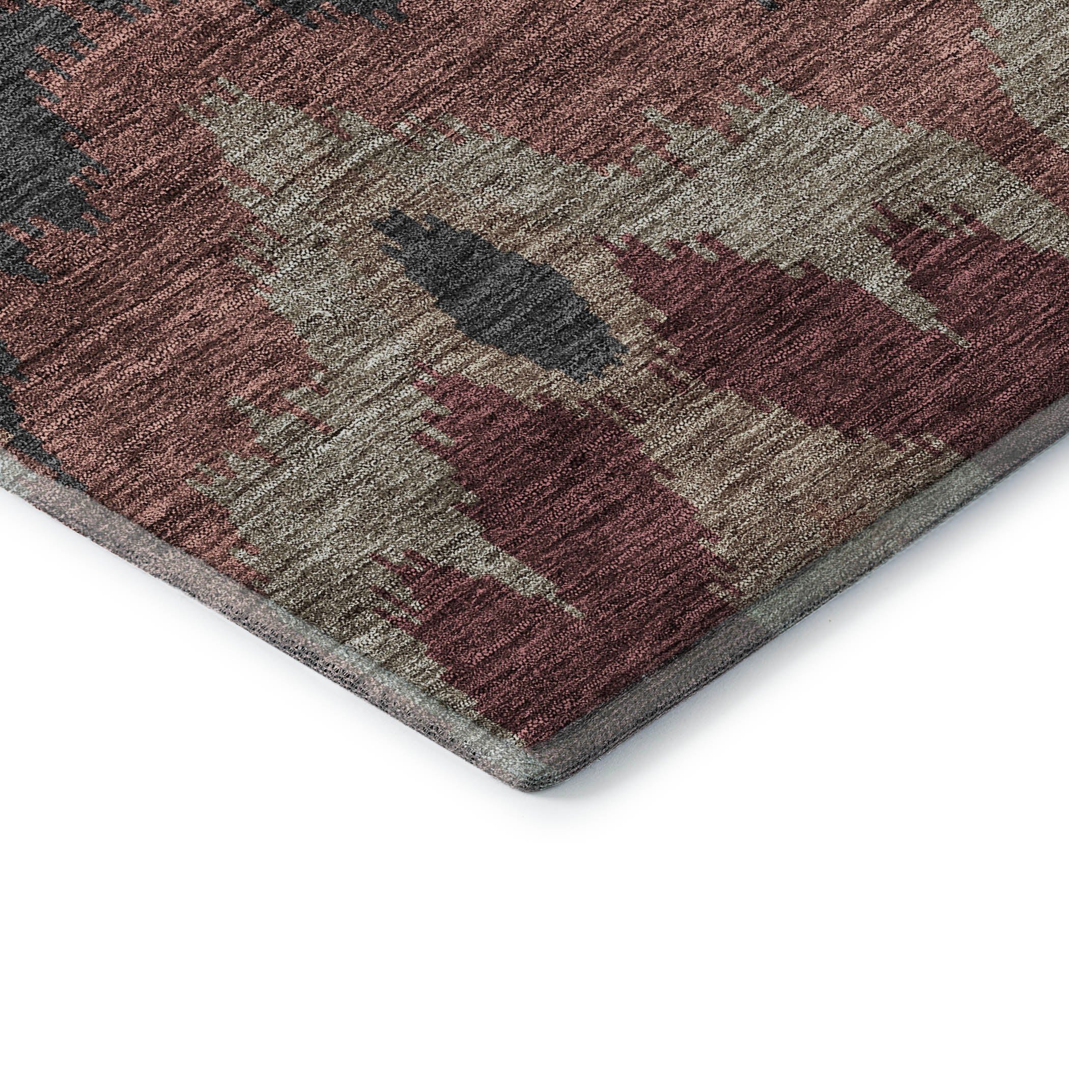Havana Machine Washable Transitional Burgundy Red Rug 1'8" x 2'6" #shape_Rectangle
