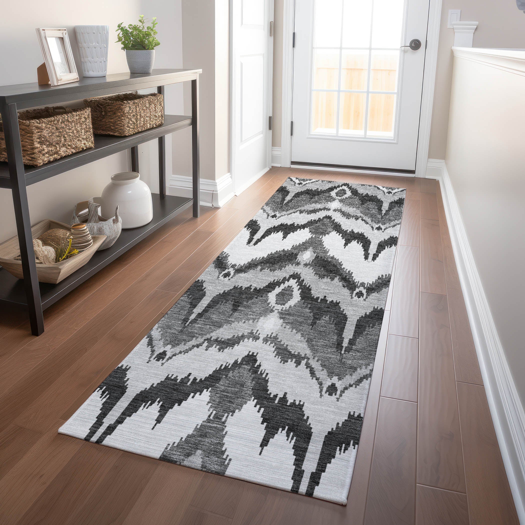 Havana Machine Washable Transitional Gray Rug 2'3" x 7'6" #shape_Runner