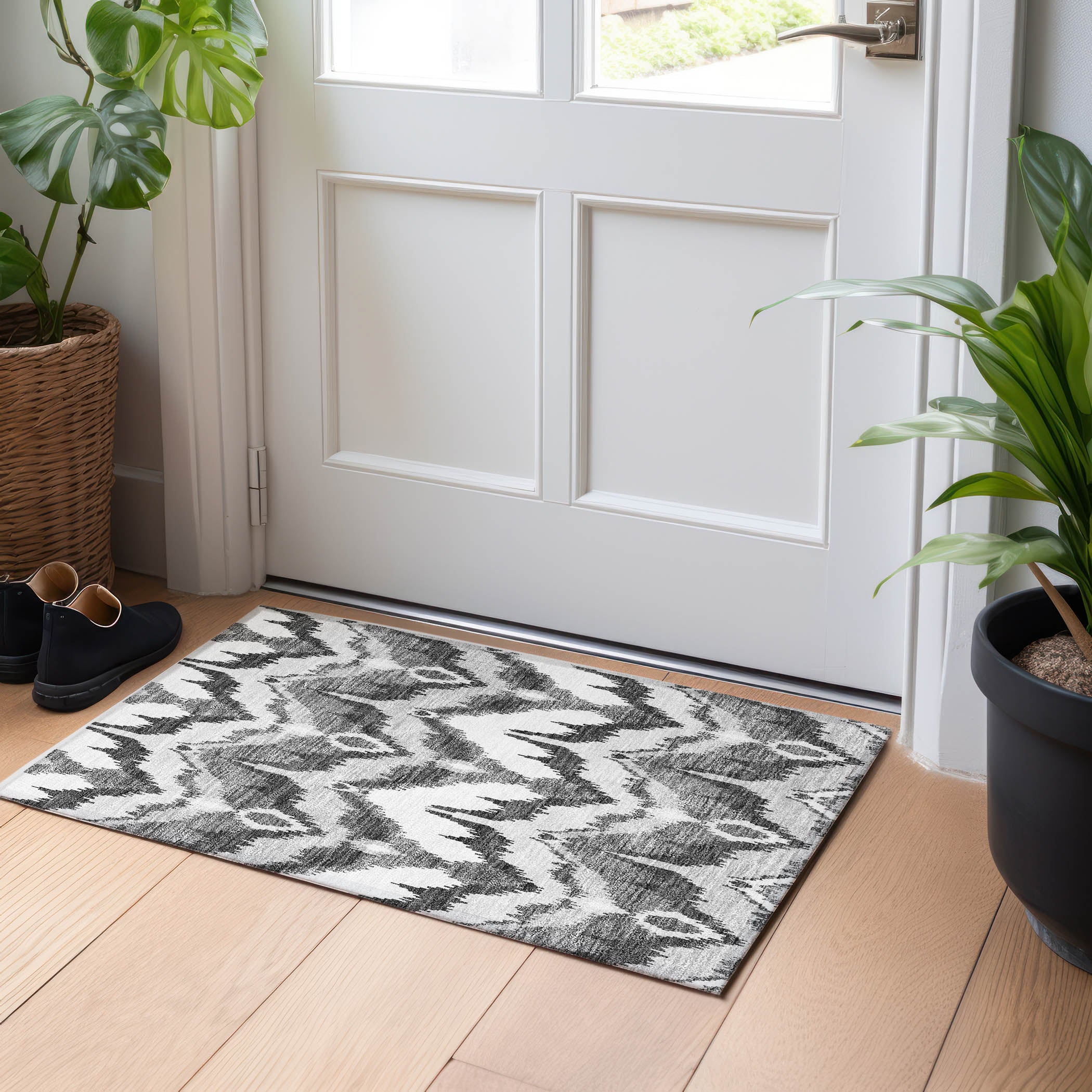 Havana Machine Washable Transitional Gray Rug 1'8" x 2'6" #shape_Rectangle