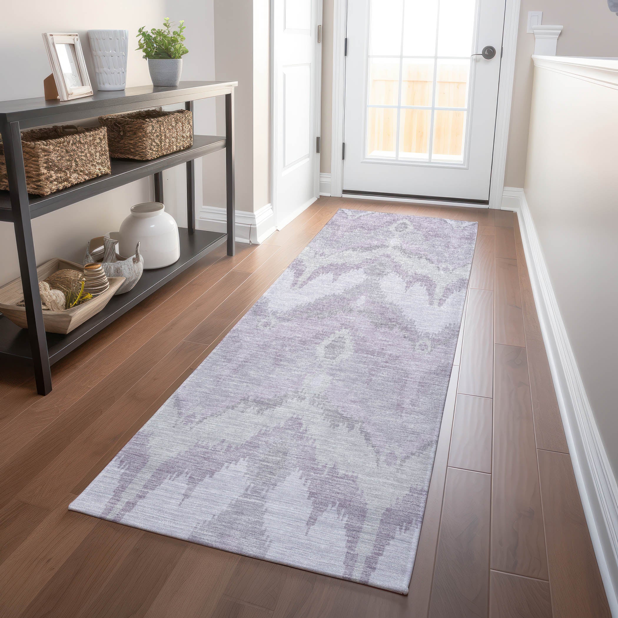 Havana Machine Washable Transitional Lavender Purple Rug 2'3" x 7'6" #shape_Runner