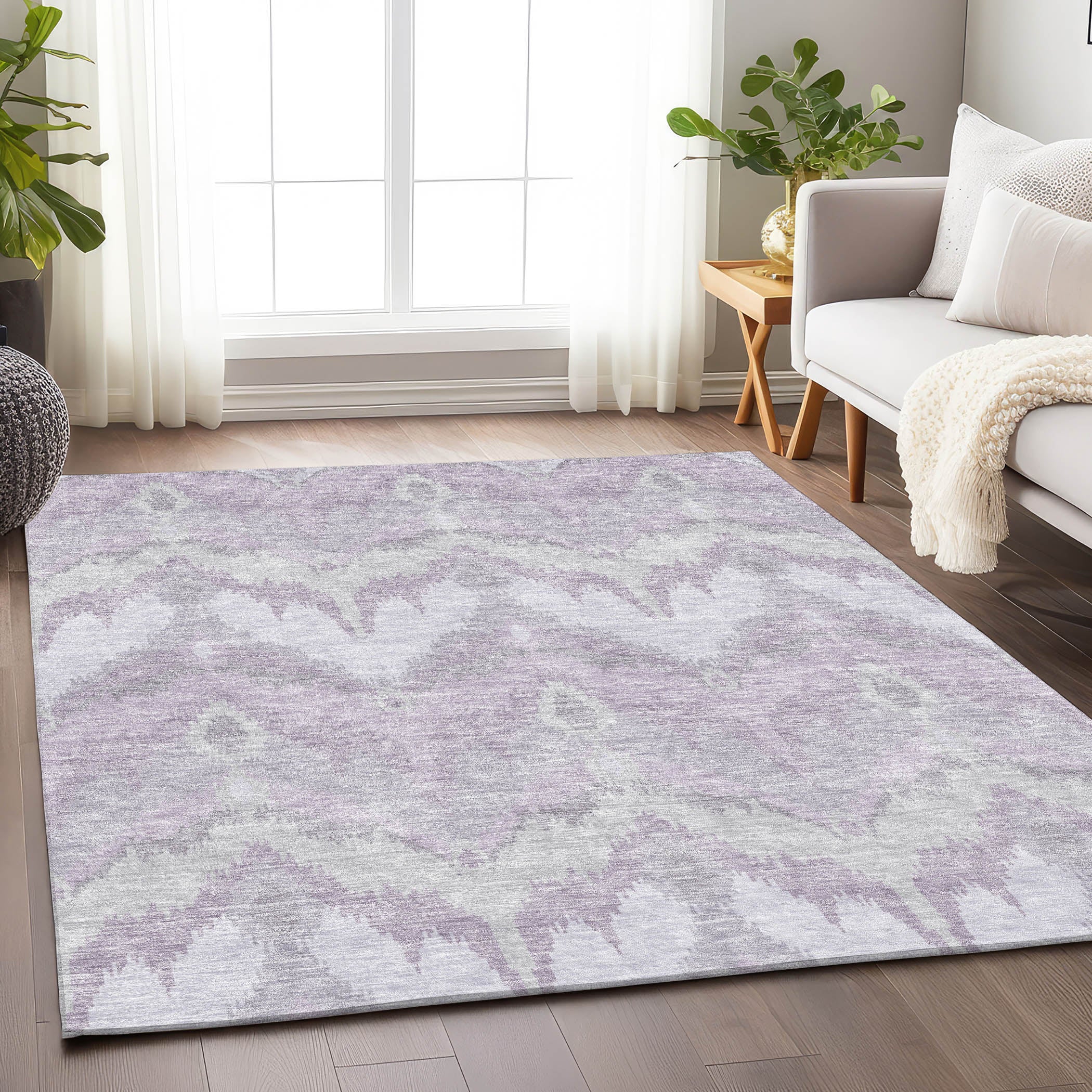 Havana Machine Washable Transitional Lavender Purple Rug 2'6" x 3'10" #shape_Rectangle