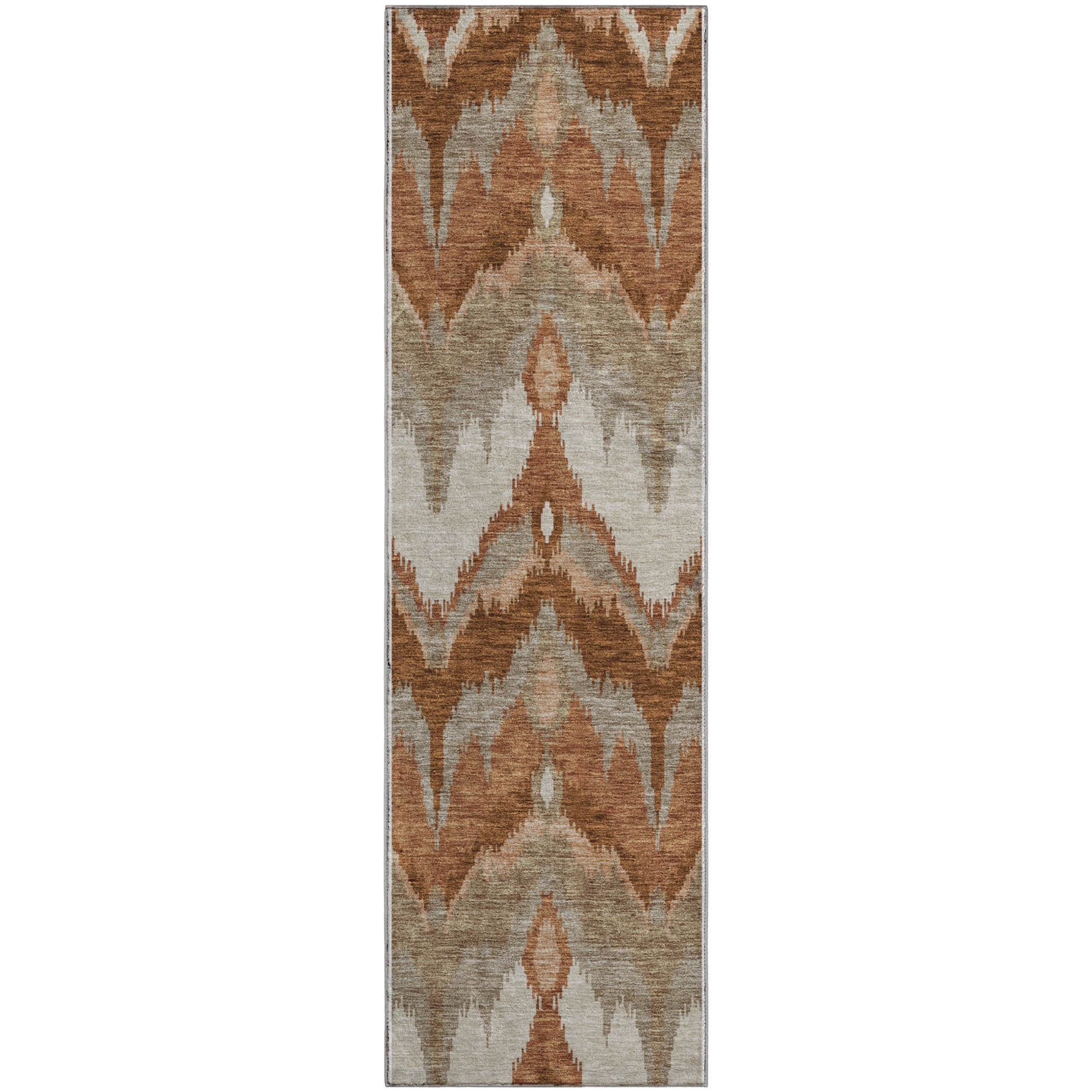Havana Machine Washable Transitional Paprika Orange Rug 2'3" x 7'6" #shape_Runner