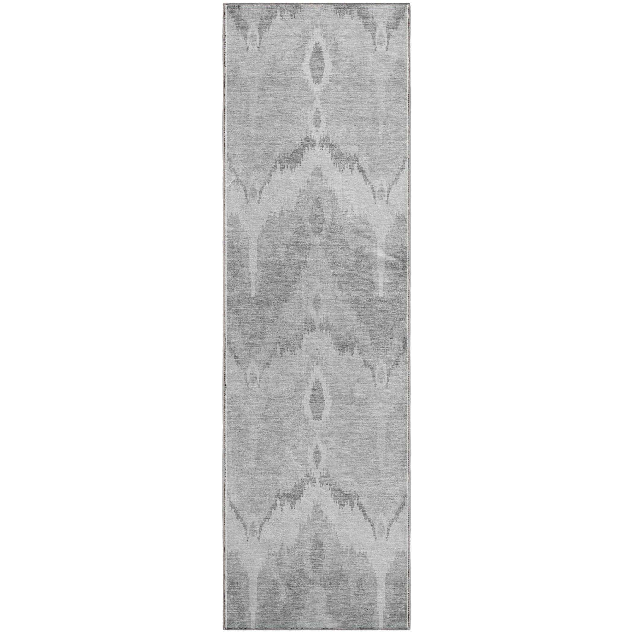 Havana Machine Washable Transitional Silver Gray Rug 2'3" x 7'6" #shape_Runner