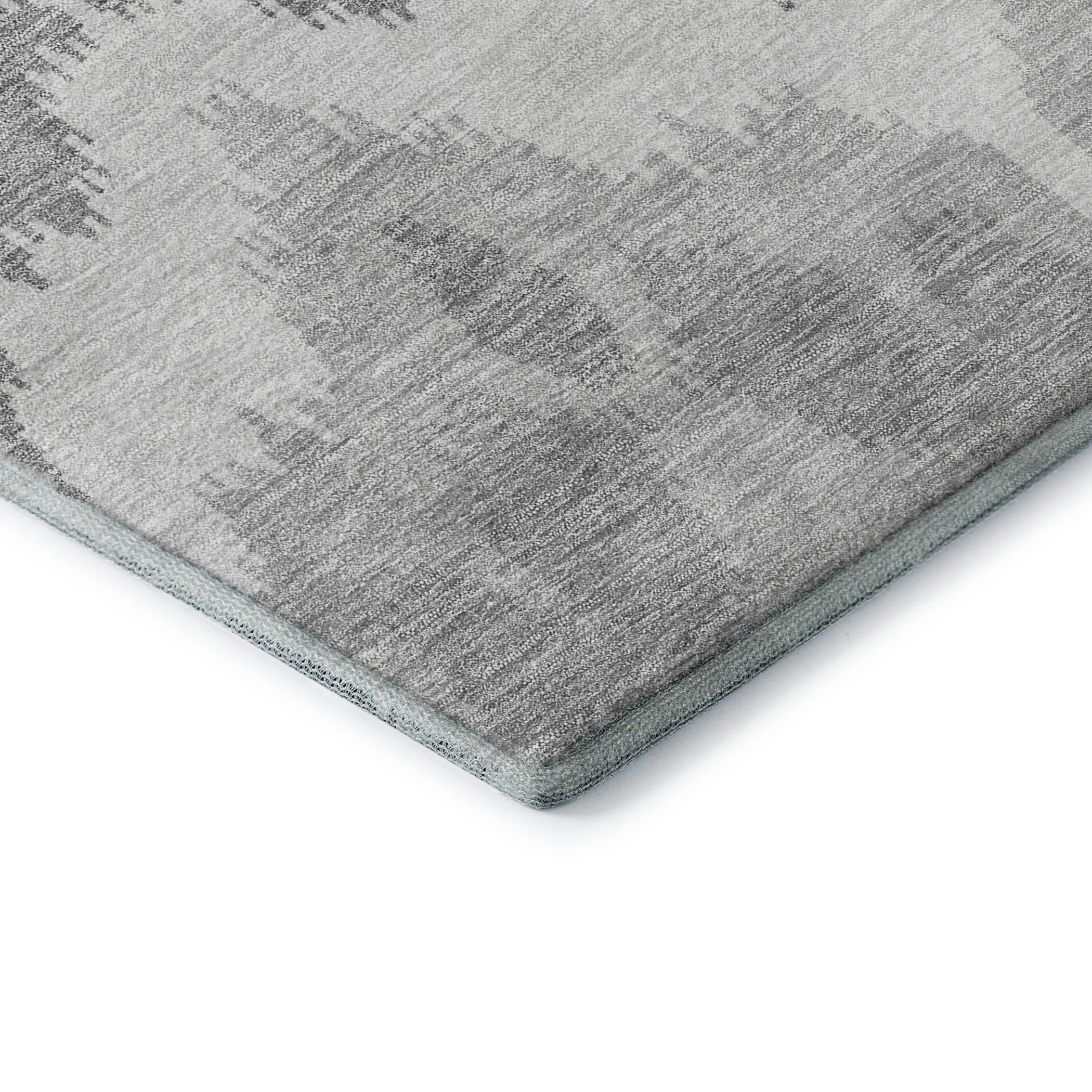 Havana Machine Washable Transitional Silver Gray Rug 1'8" x 2'6" #shape_Rectangle
