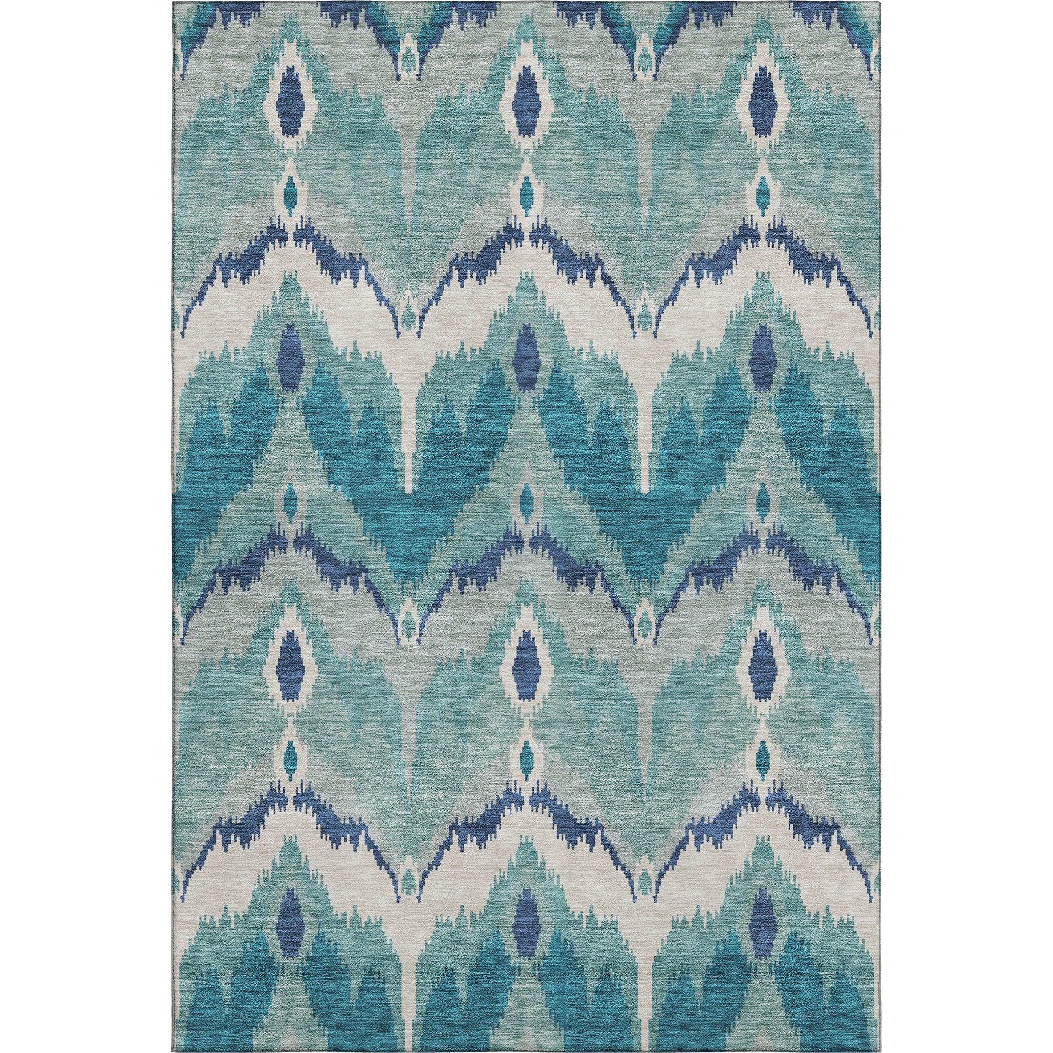 Havana Machine Washable Transitional Teal Rug 2'6" x 3'10" #shape_Rectangle