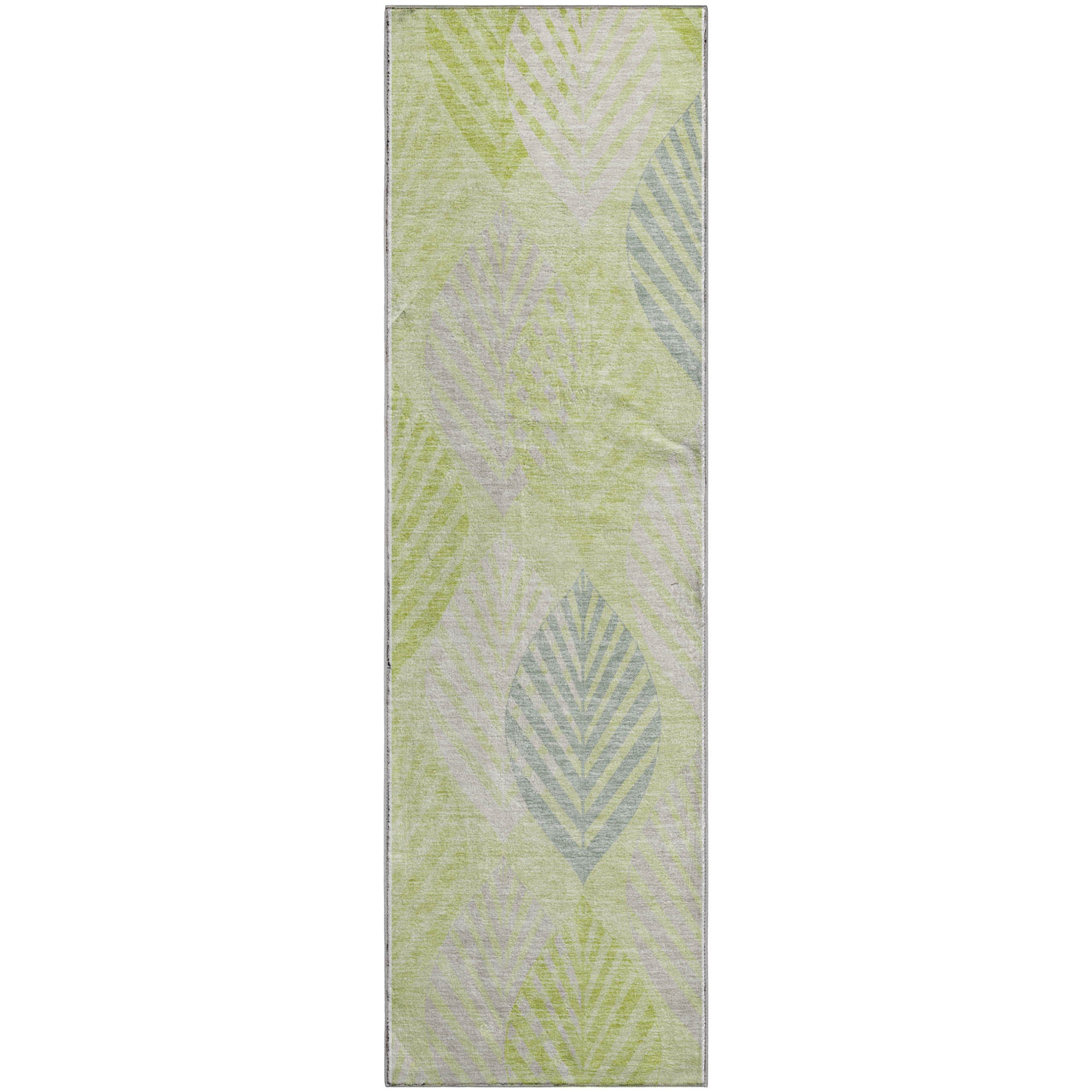Lucerne Machine Washable Transitional Aloe Green Rug 2'3" x 7'6" #shape_Runner