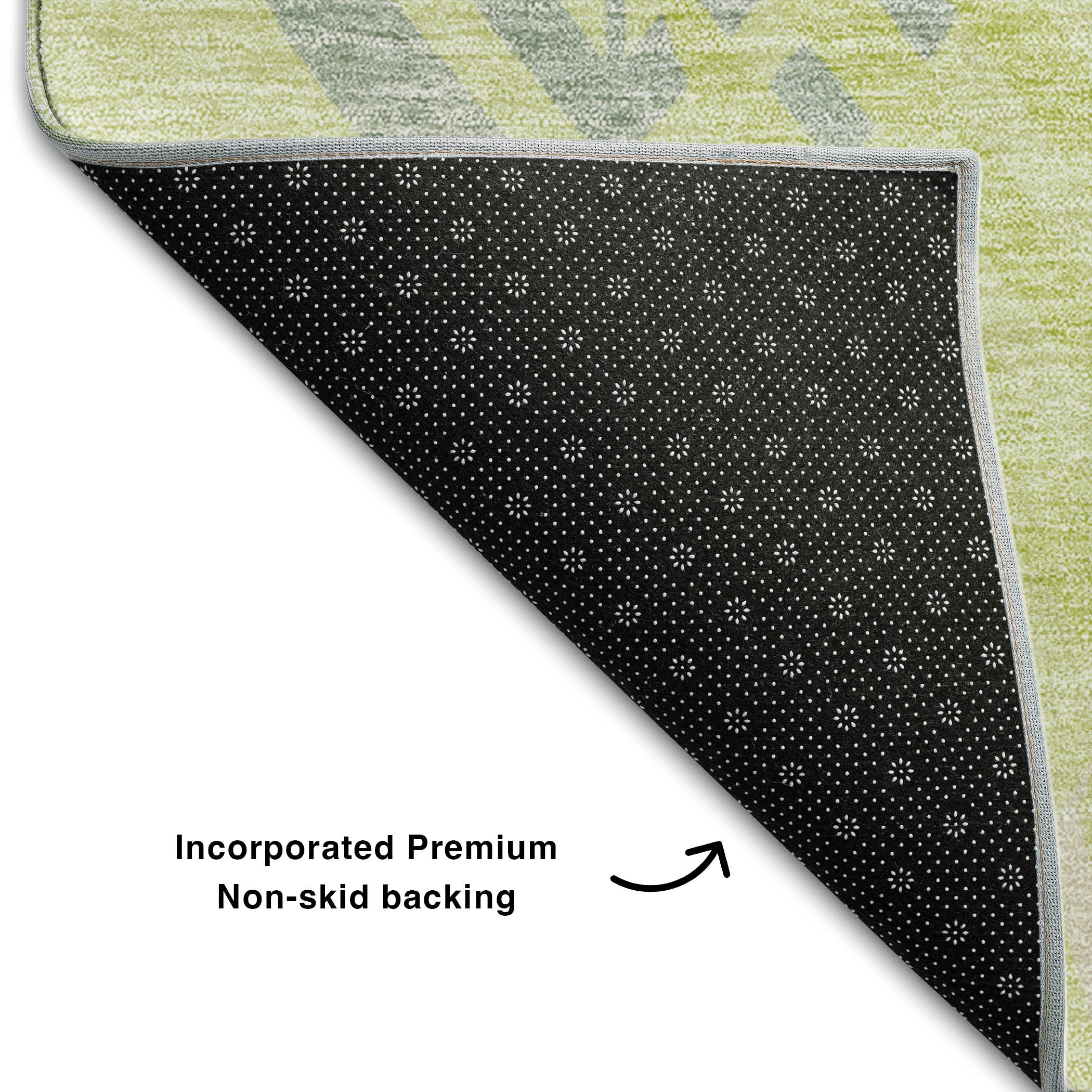 Lucerne Machine Washable Transitional Aloe Green Rug 1'8" x 2'6" #shape_Rectangle