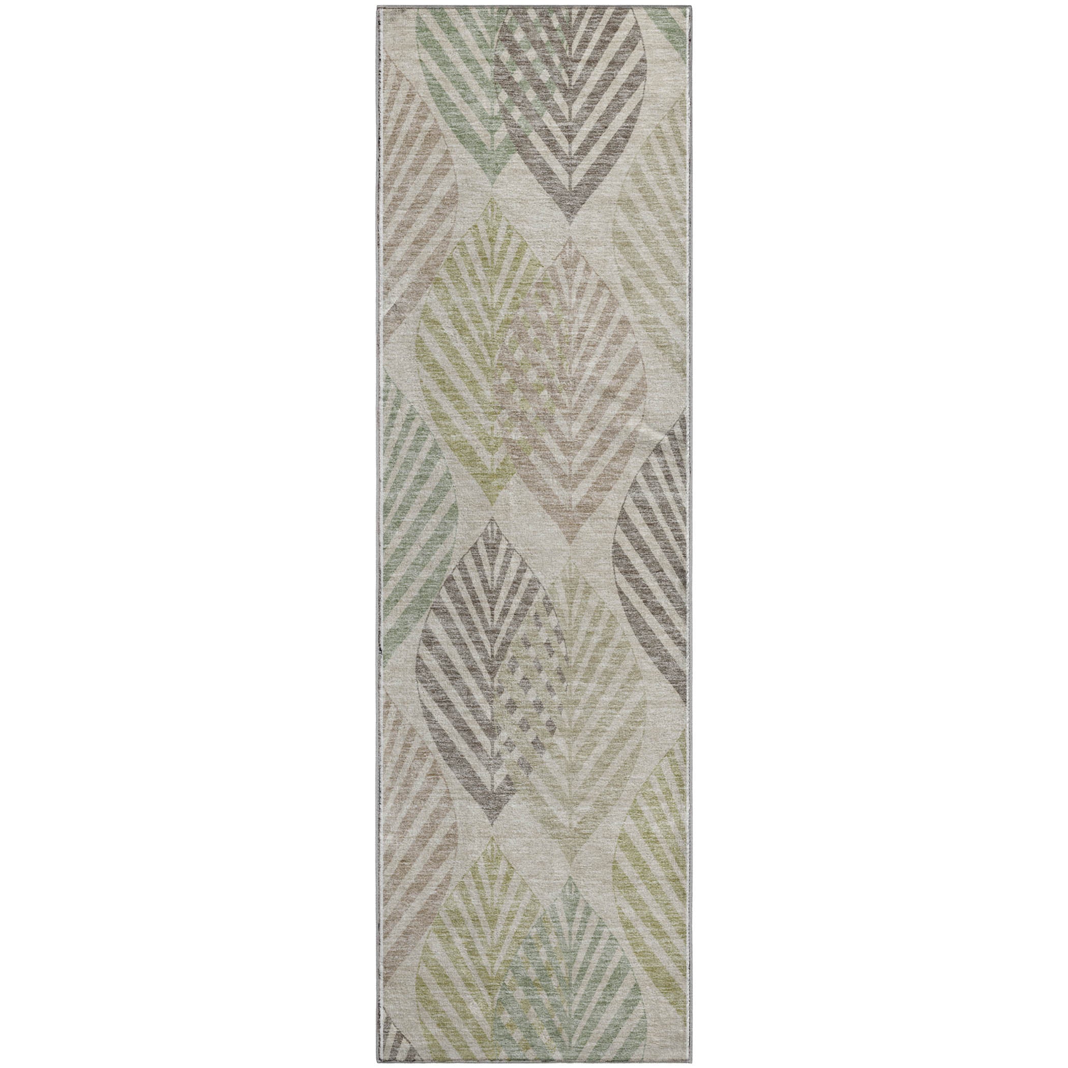 Lucerne Machine Washable Transitional Beige Brown Rug 2'3" x 7'6" #shape_Runner