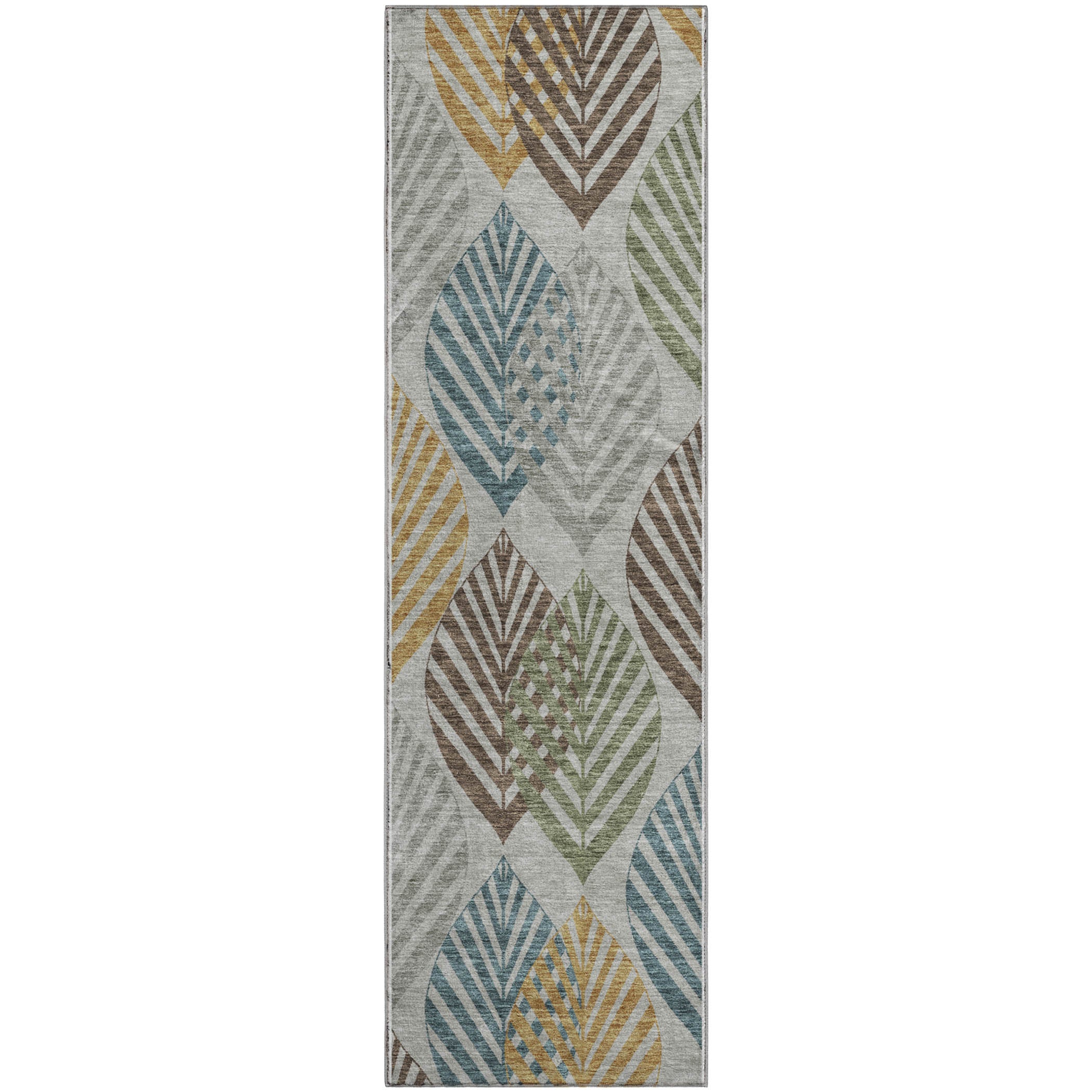 Lucerne Machine Washable Transitional Gray Rug 2'3" x 7'6" #shape_Runner