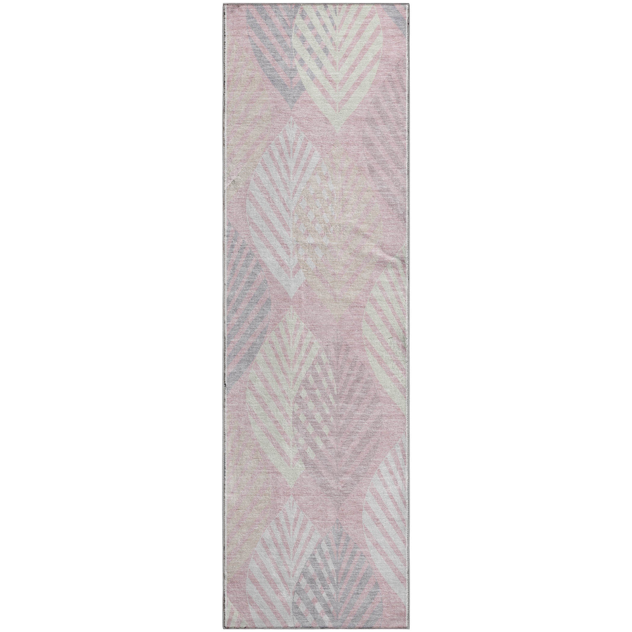Lucerne Machine Washable Transitional Pink Rug 2'3" x 7'6" #shape_Runner