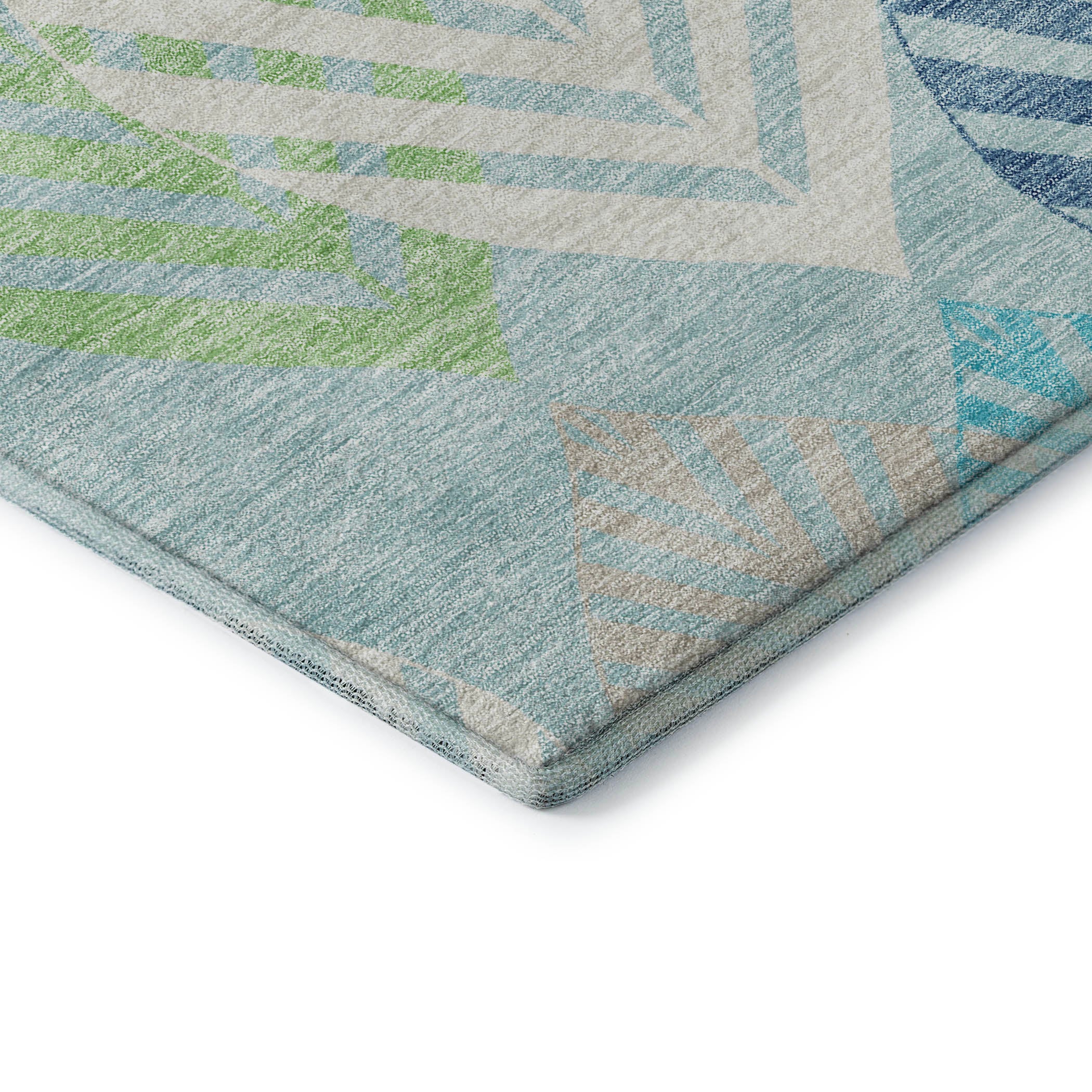 Lucerne Machine Washable Transitional Teal Rug 1'8" x 2'6" #shape_Rectangle