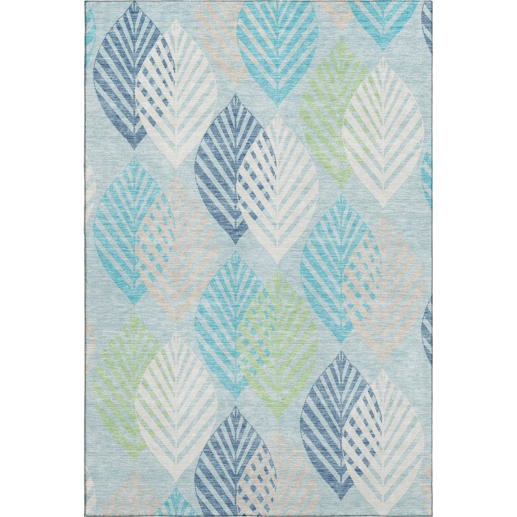Lucerne Machine Washable Transitional Teal Rug 2'6" x 3'10" #shape_Rectangle