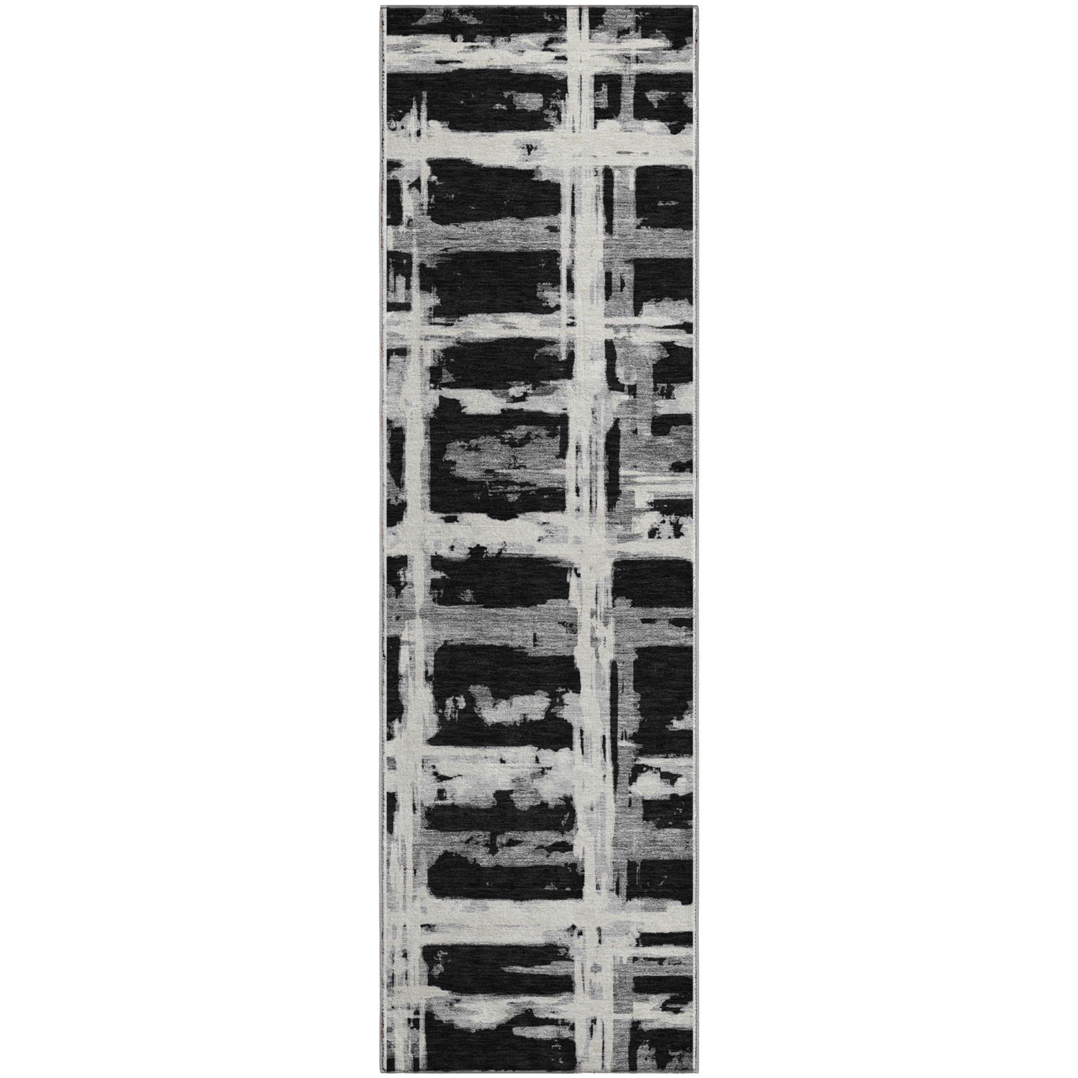 Chiang Mai Machine Washable Transitional Black Rug 2'3" x 7'6" #shape_Runner