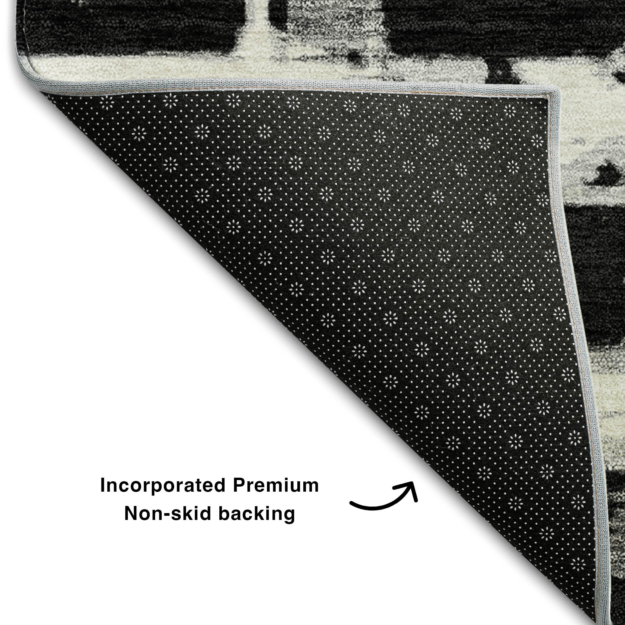 Chiang Mai Machine Washable Transitional Black Rug 1'8" x 2'6" #shape_Rectangle