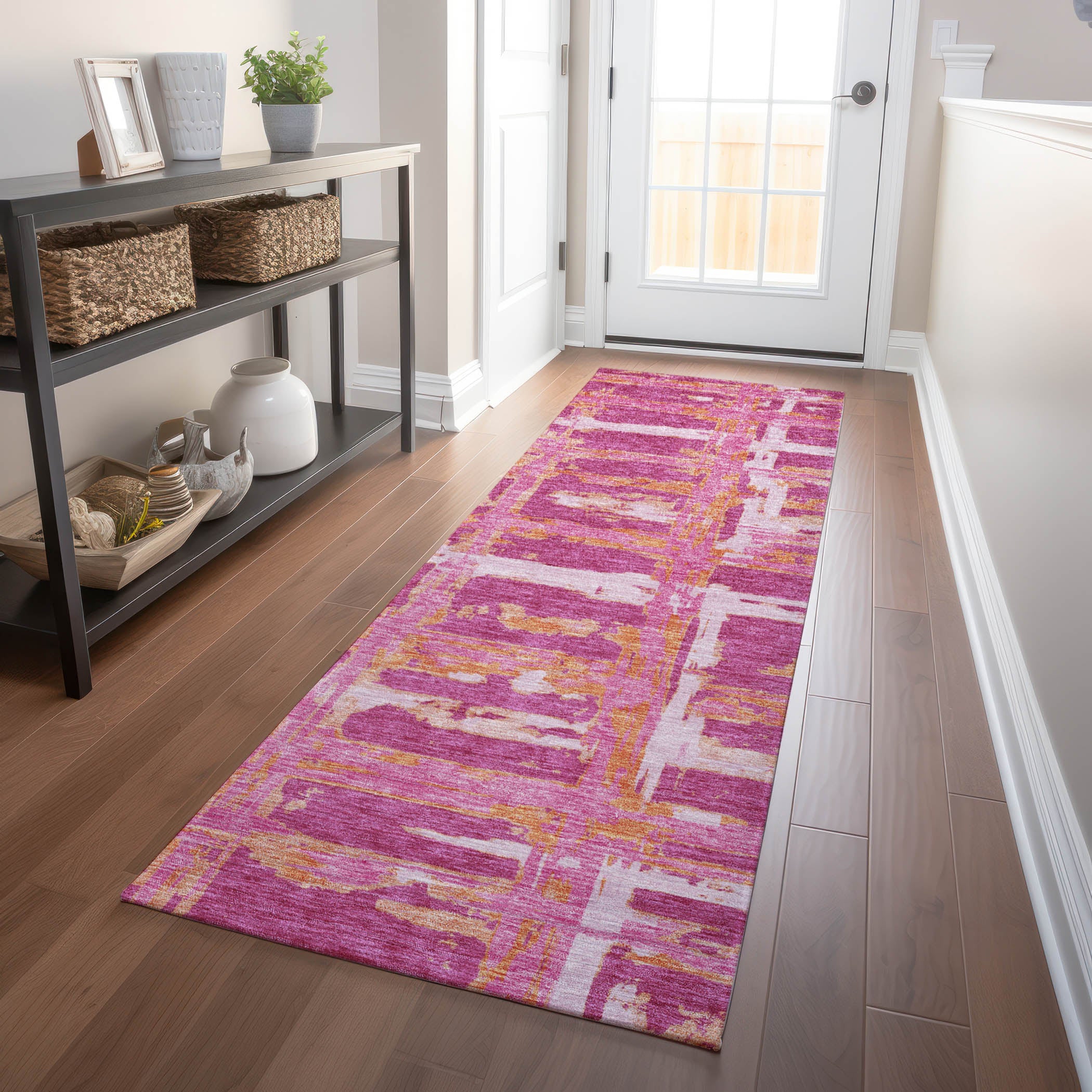 Chiang Mai Machine Washable Transitional Blush Pink Rug 2'3" x 7'6" #shape_Runner