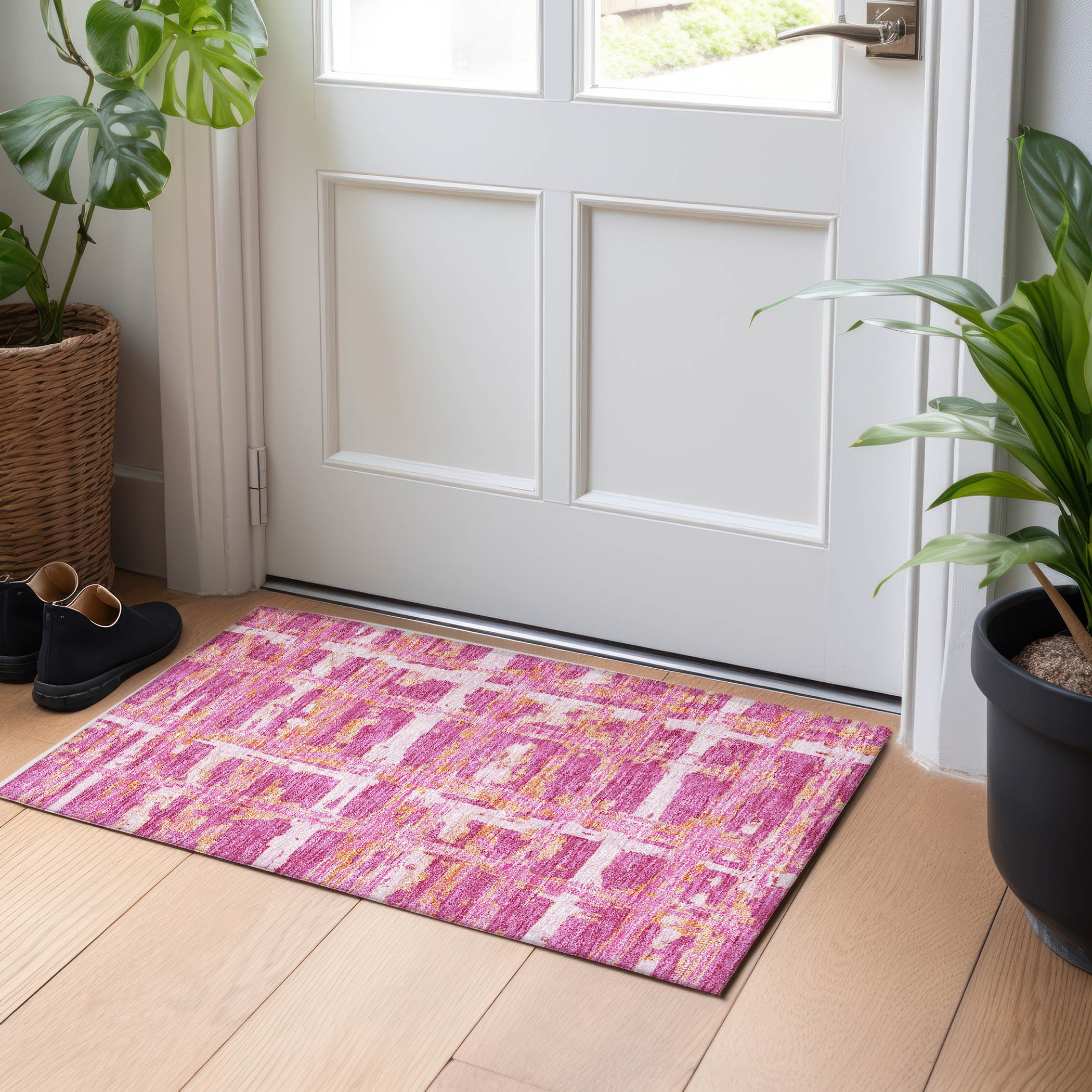 Chiang Mai Machine Washable Transitional Blush Pink Rug 1'8" x 2'6" #shape_Rectangle