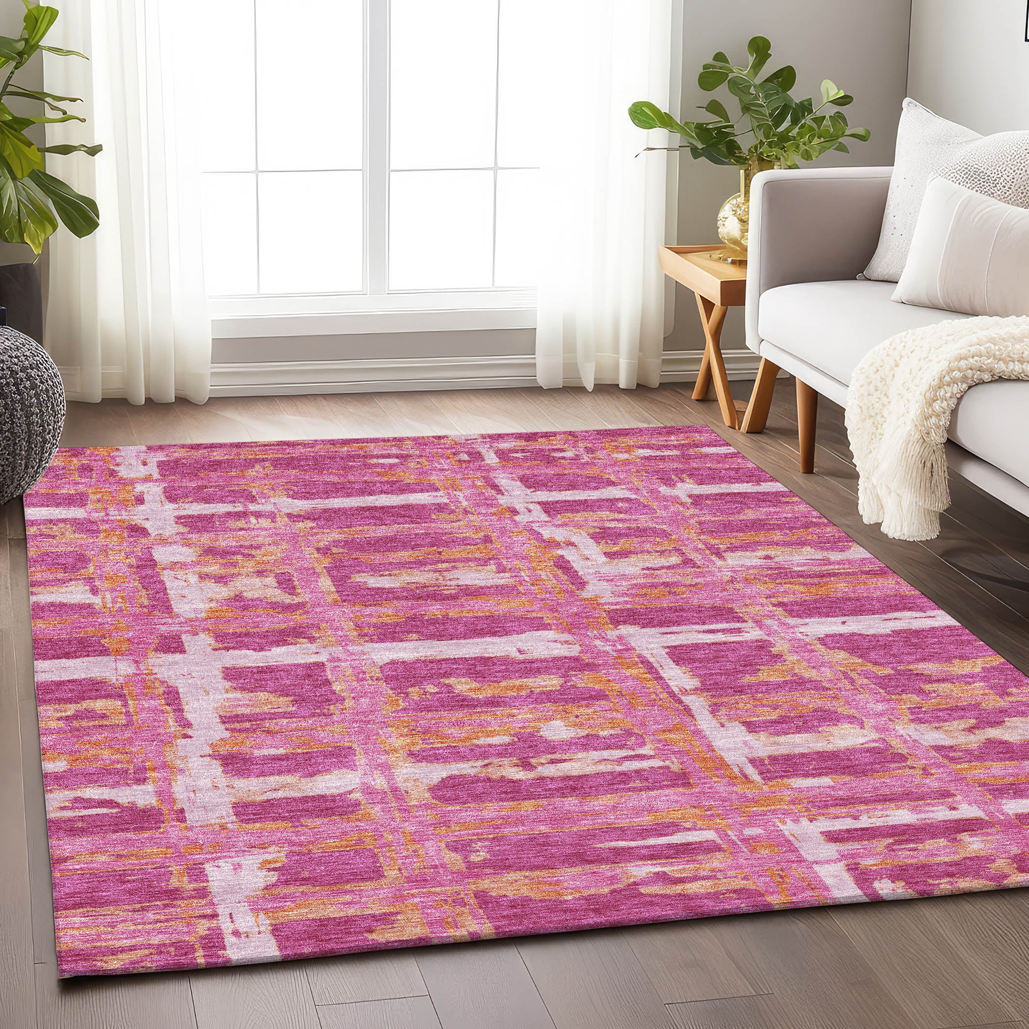 Chiang Mai Machine Washable Transitional Blush Pink Rug 2'6" x 3'10" #shape_Rectangle