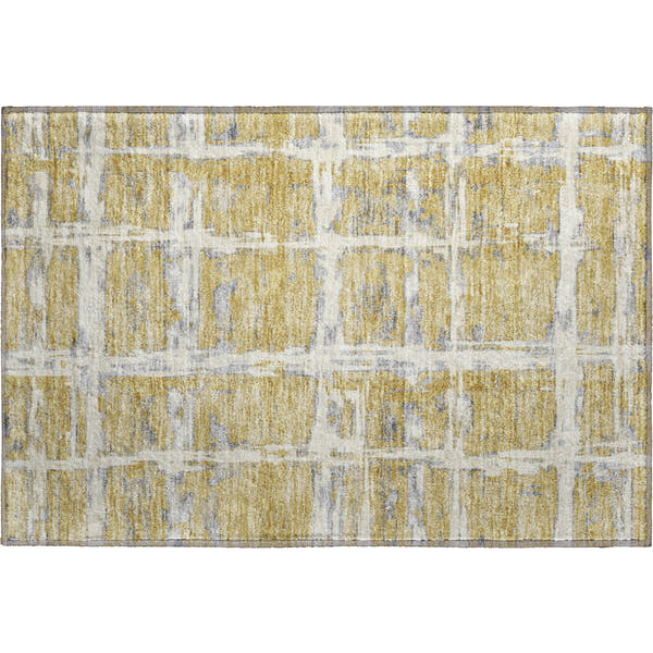 Chiang Mai Machine Washable Transitional Gold Rug 1'8" x 2'6"