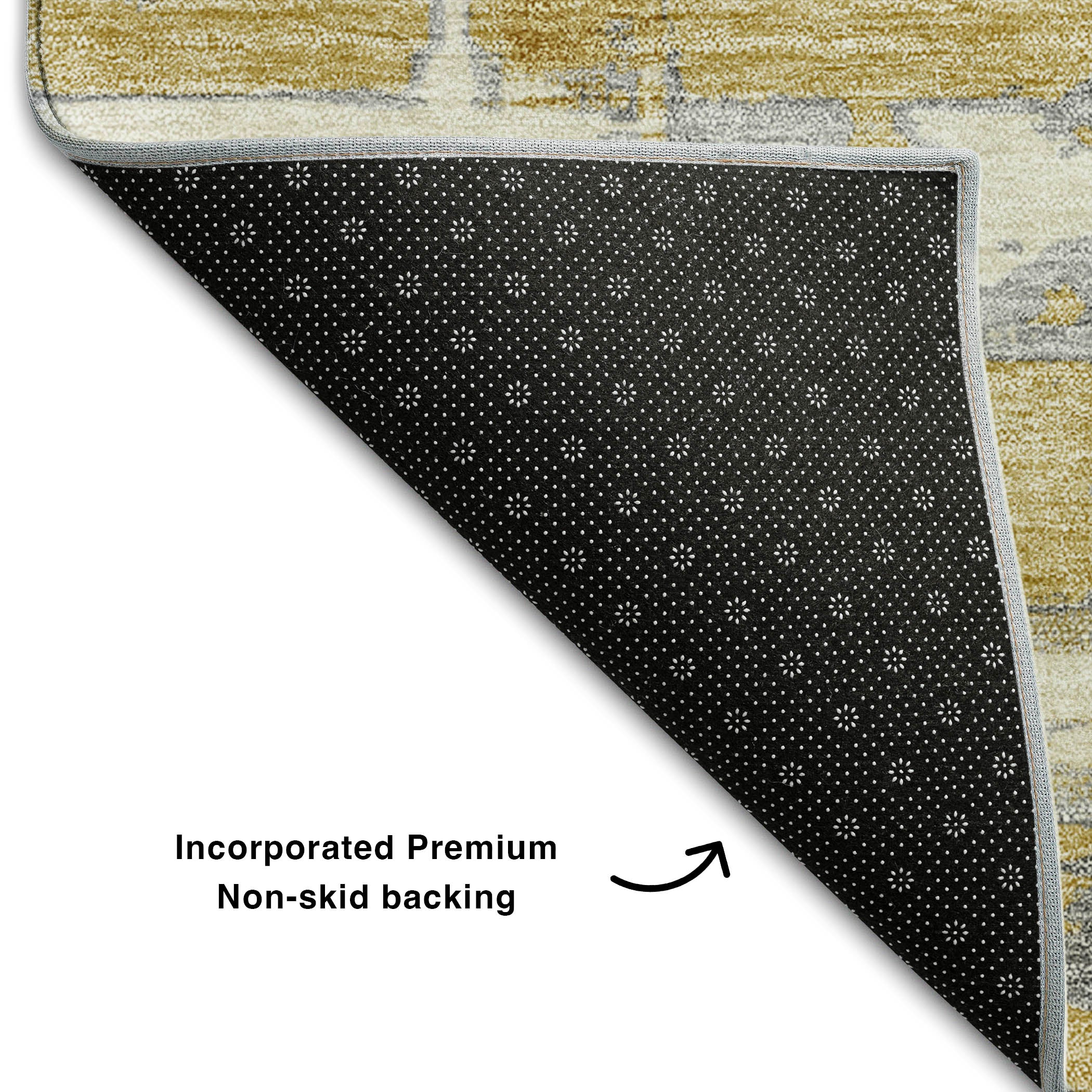 Chiang Mai Machine Washable Transitional Gold Rug 1'8" x 2'6" #shape_Rectangle