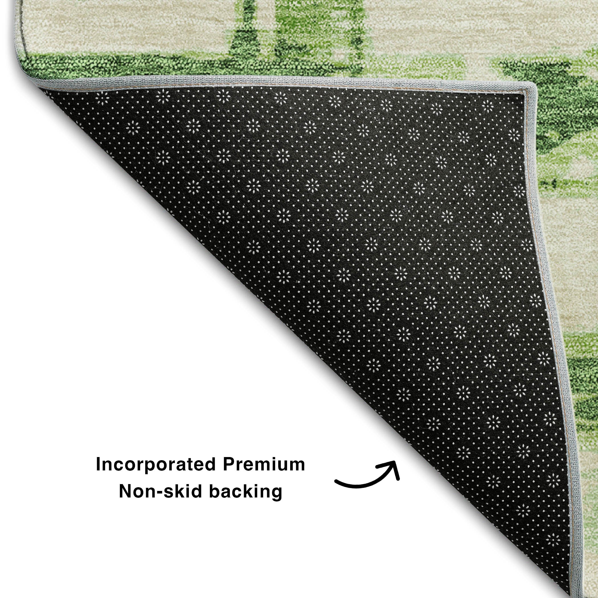 Chiang Mai Machine Washable Transitional Green Rug 1'8" x 2'6" #shape_Rectangle