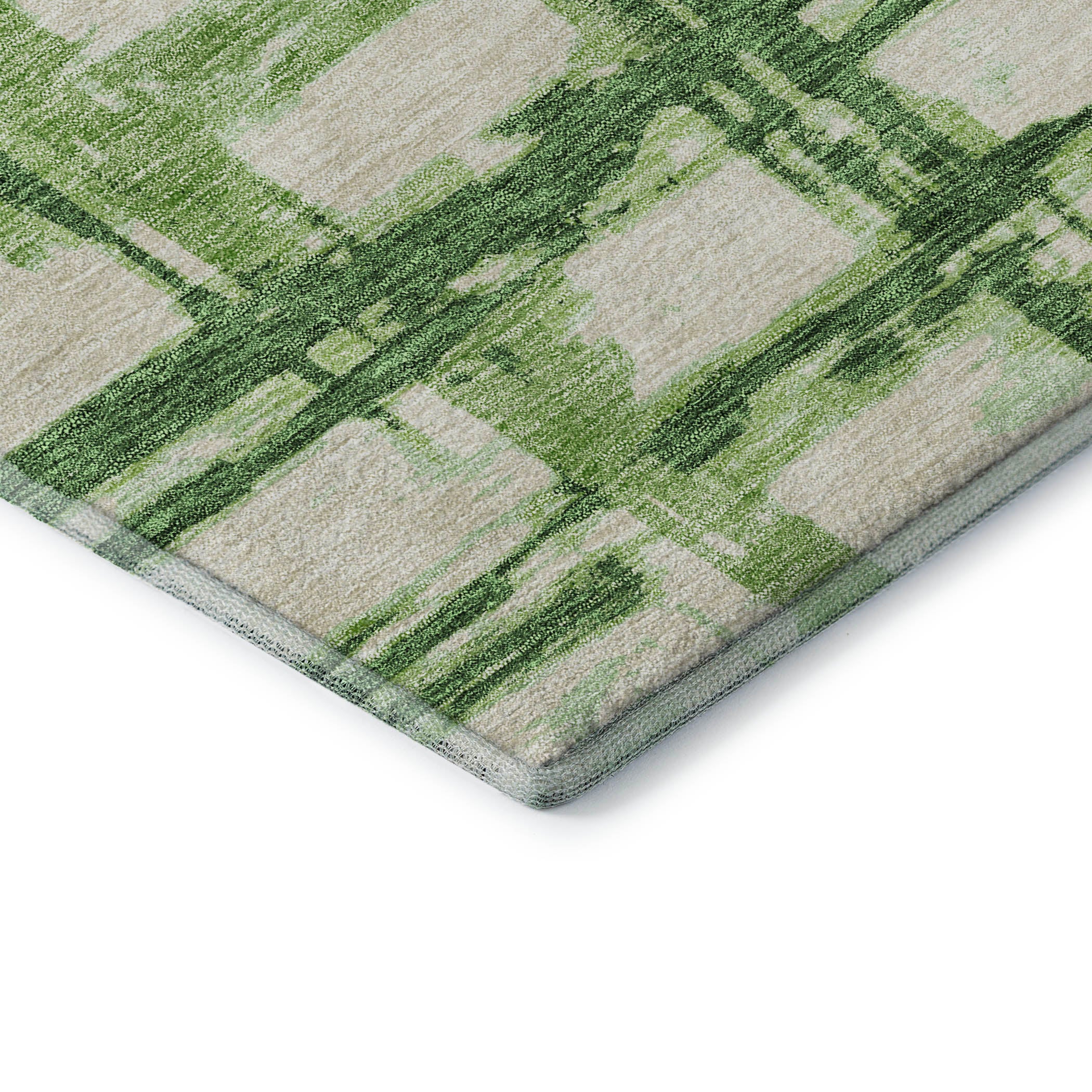 Chiang Mai Machine Washable Transitional Green Rug 1'8" x 2'6" #shape_Rectangle
