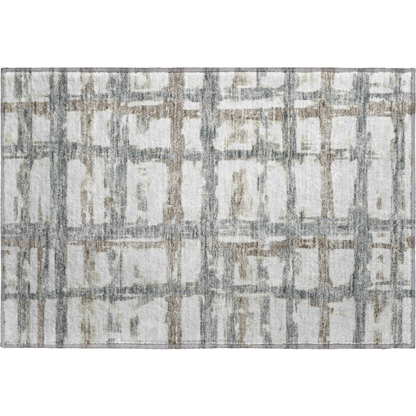 Chiang Mai Machine Washable Transitional Silver Gray Rug 1'8" x 2'6"