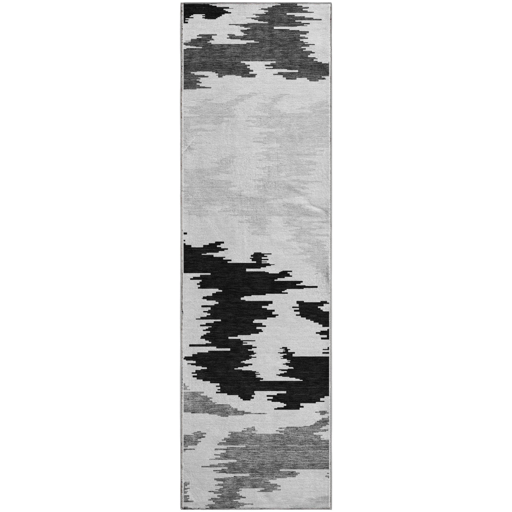 Florence Machine Washable Transitional Black Rug 2'3" x 7'6" #shape_Runner