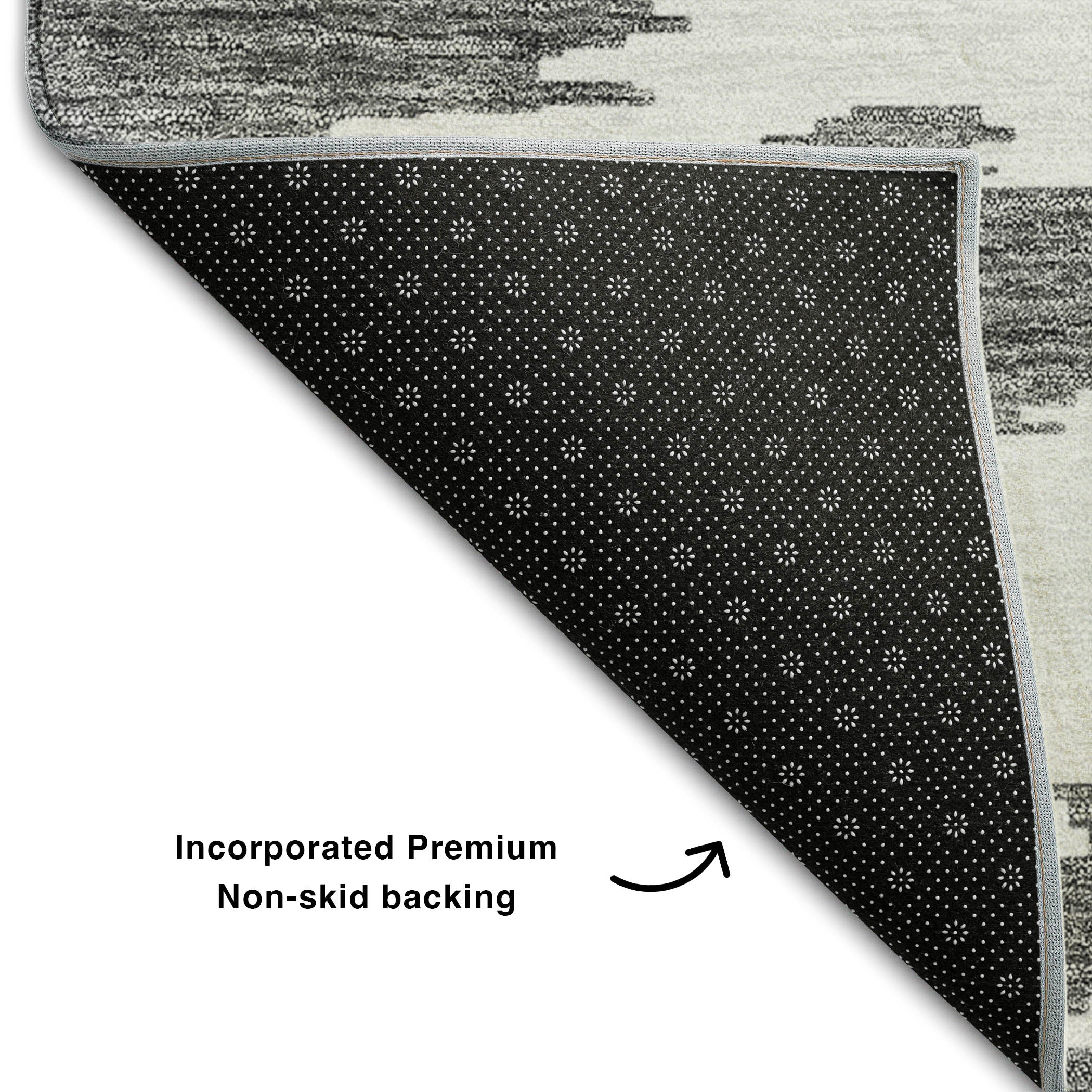 Florence Machine Washable Transitional Black Rug 1'8" x 2'6" #shape_Rectangle