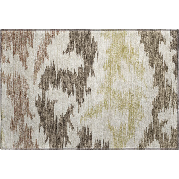 Florence Machine Washable Transitional Chocolate Brown Rug 1'8" x 2'6"