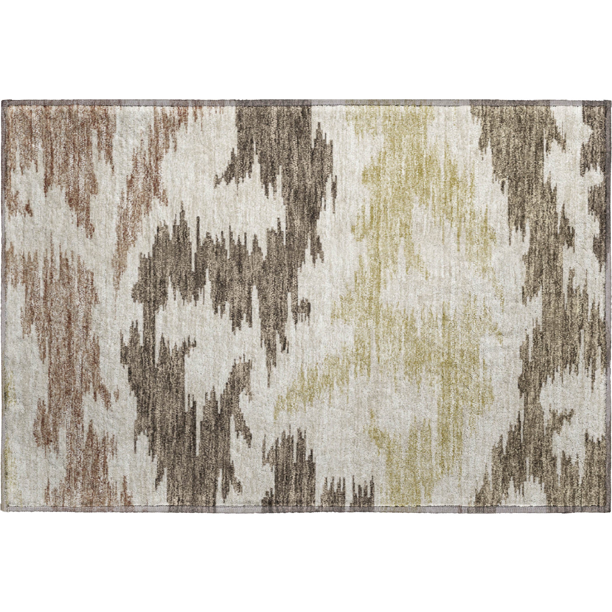 Florence Machine Washable Transitional Chocolate Brown Rug 1'8" x 2'6" #shape_Rectangle