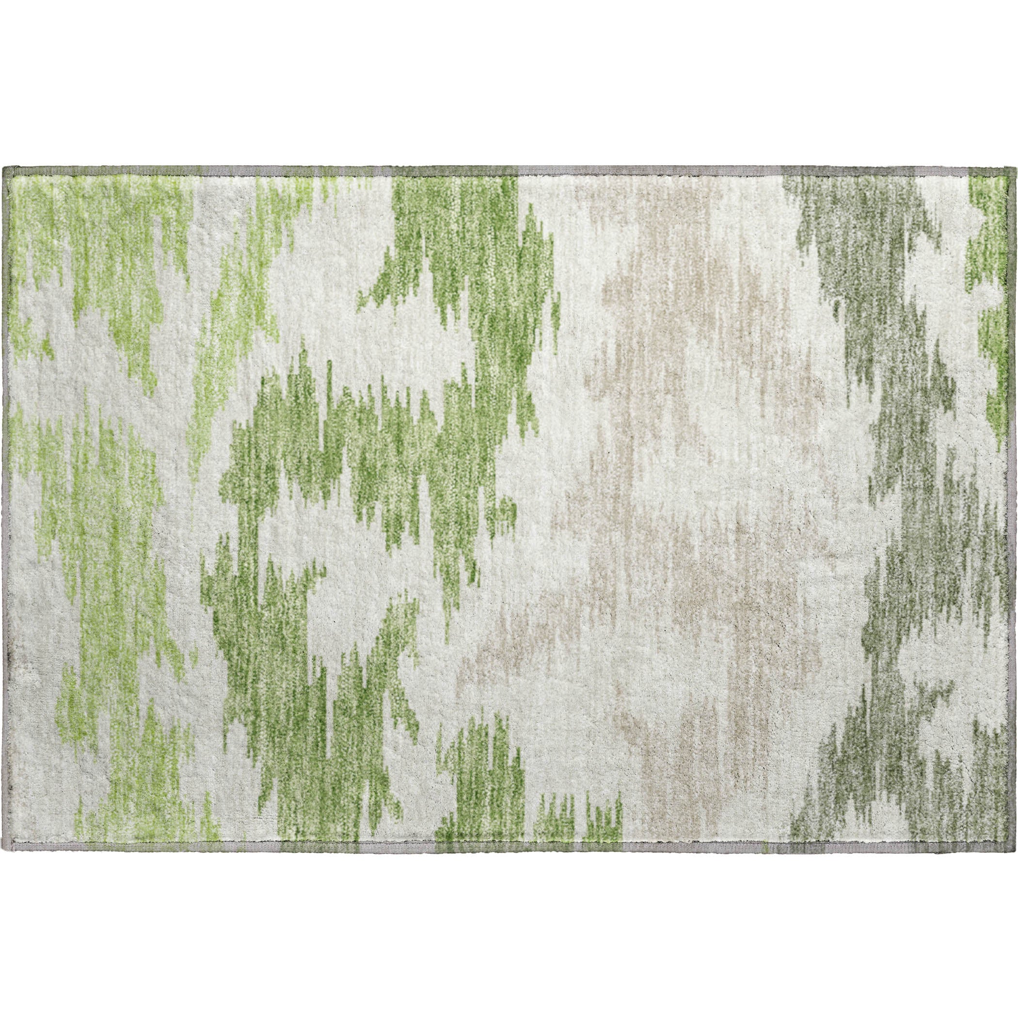 Florence Machine Washable Transitional Green Rug 1'8" x 2'6" #shape_Rectangle