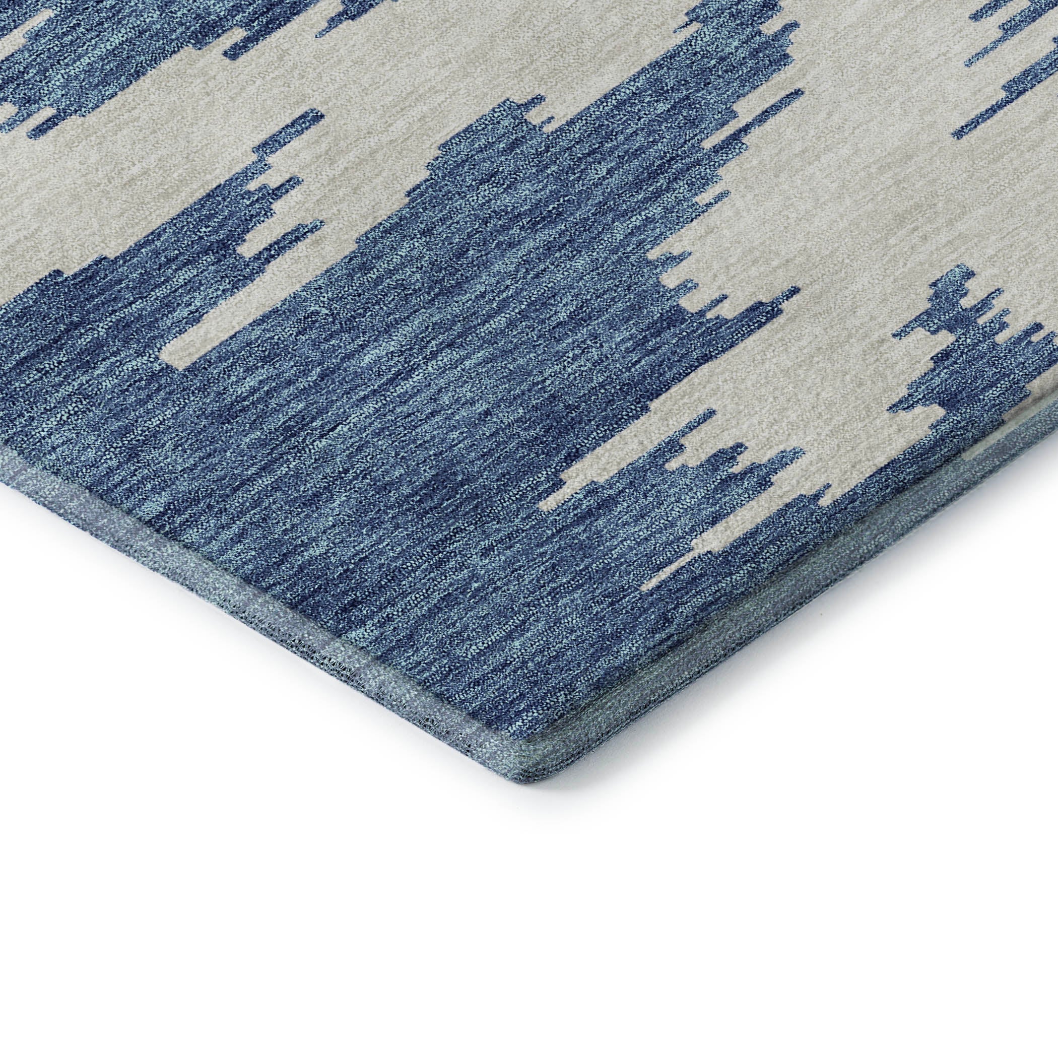 Florence Machine Washable Transitional Navy Blue Rug 1'8" x 2'6" #shape_Rectangle