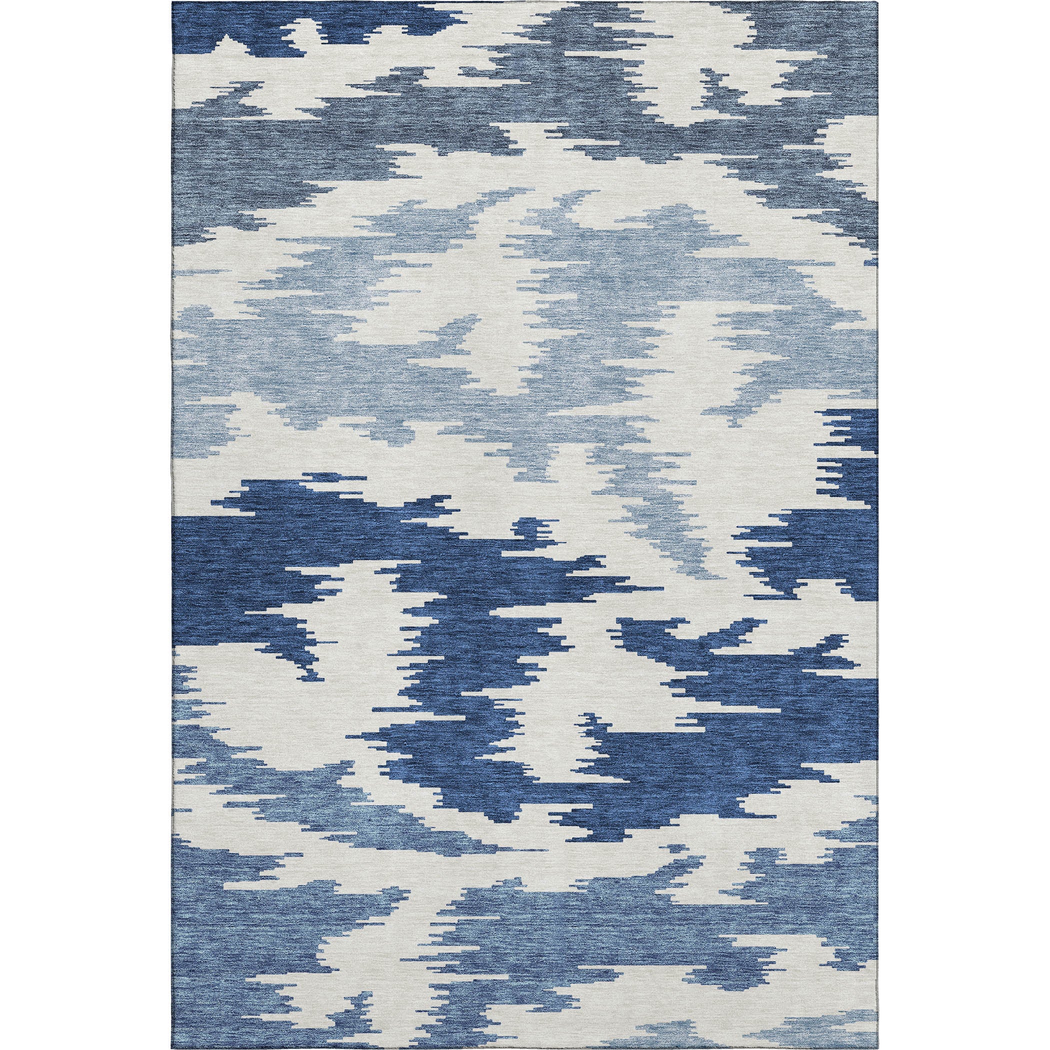 Florence Machine Washable Transitional Navy Blue Rug 2'6" x 3'10" #shape_Rectangle