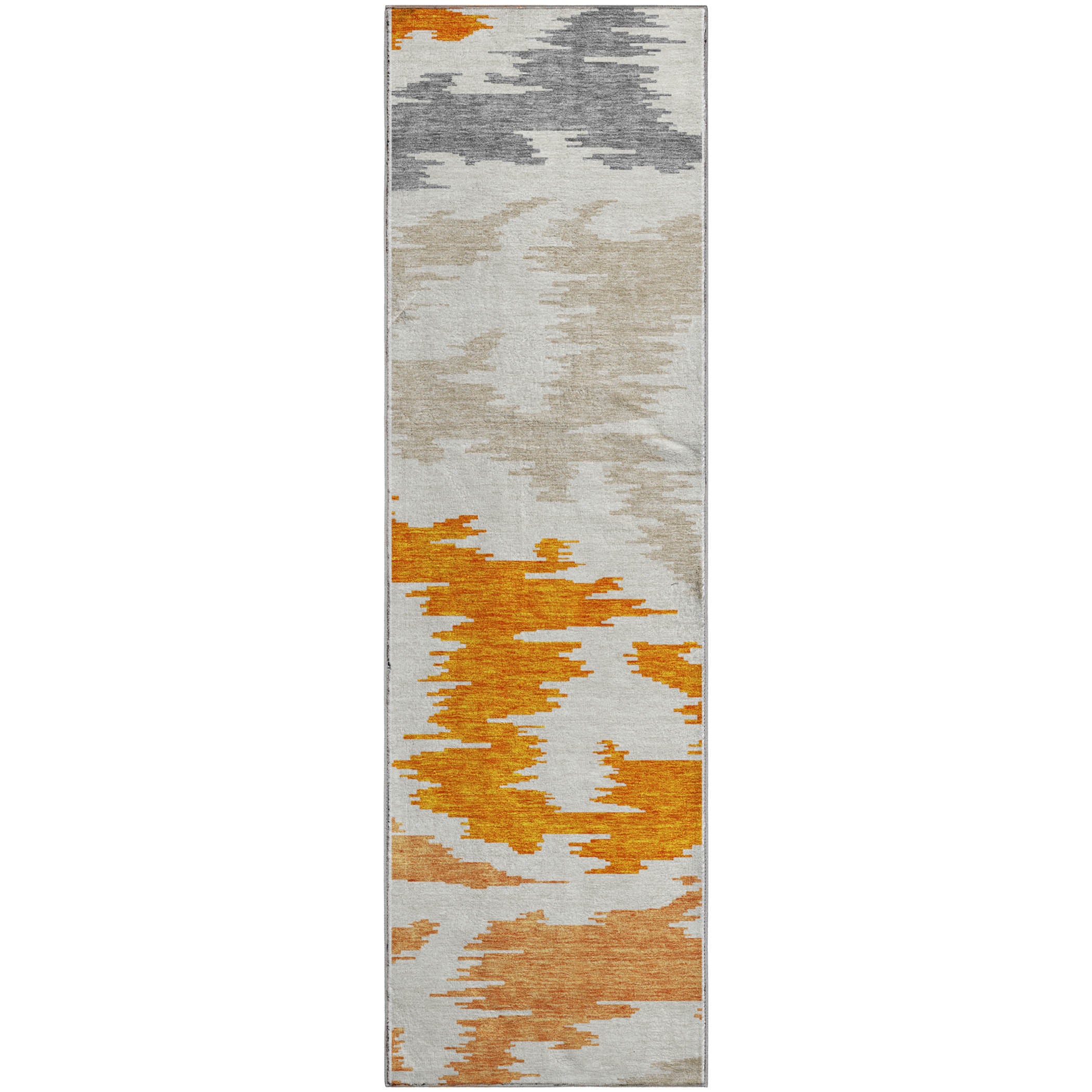 Florence Machine Washable Transitional Orange Rug 2'3" x 7'6" #shape_Runner