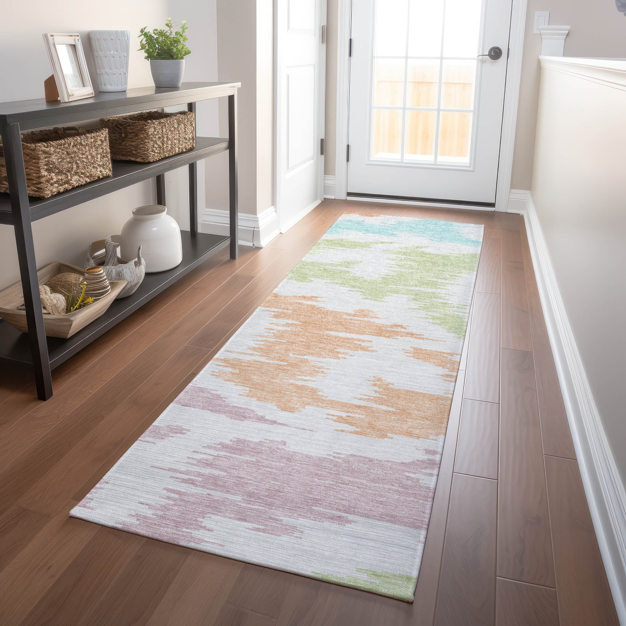 Florence Machine Washable Transitional White Ivory Rug 2'3" x 7'6" #shape_Runner
