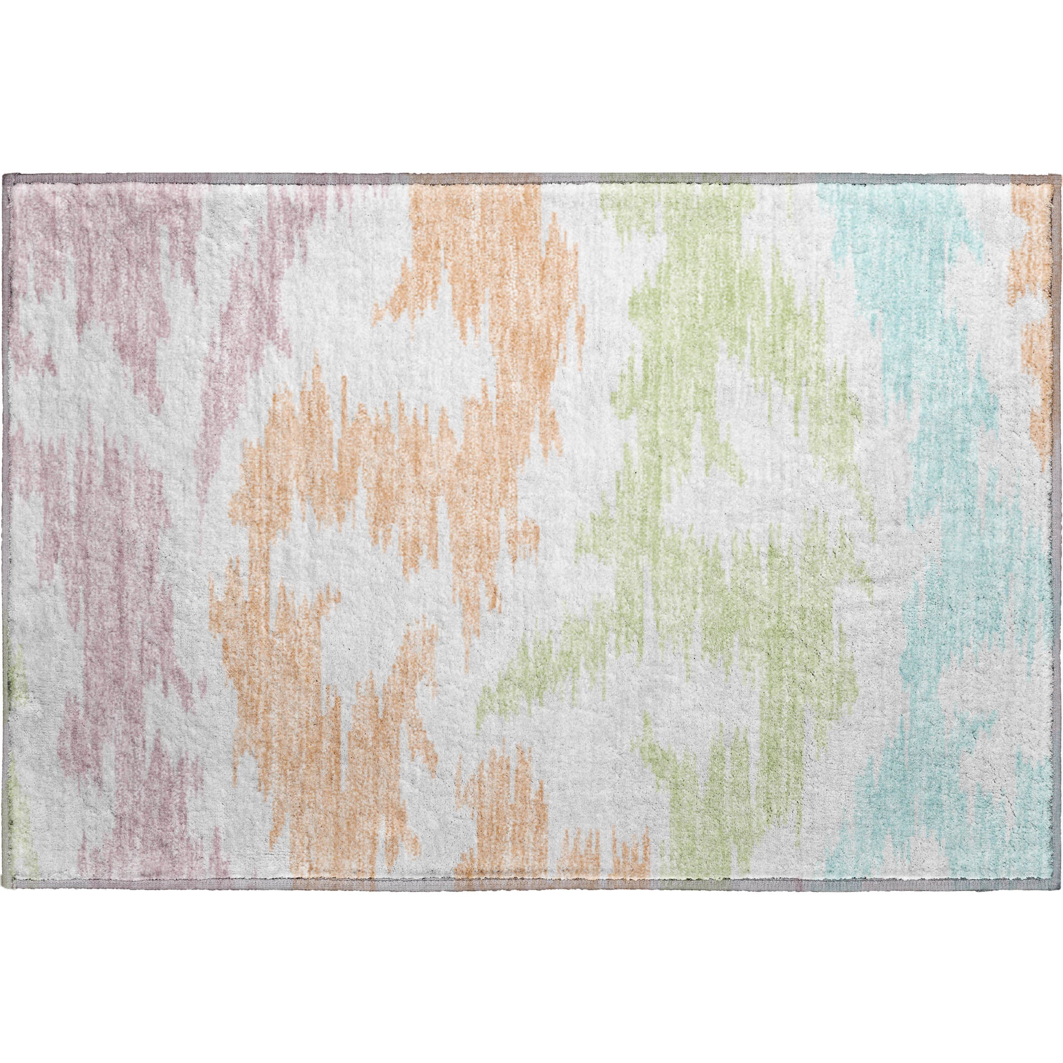 Florence Machine Washable Transitional White Ivory Rug 1'8" x 2'6" #shape_Rectangle
